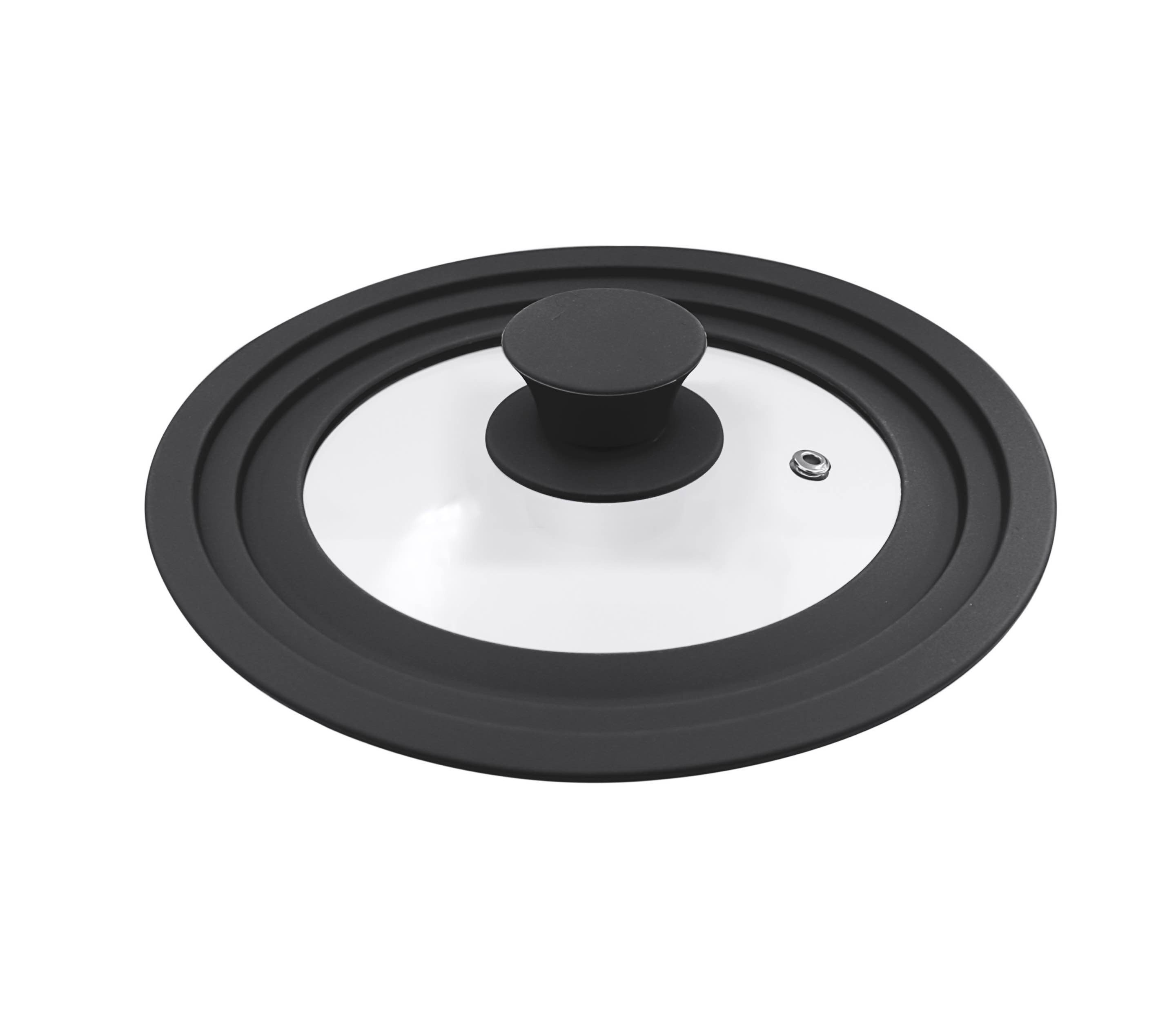 CS Koch-Systeme Universaldeckel SOLA für Töpfe und Pfannen, (Inhalt, 1-tlg), mit perfekter Passform für versch. Topfgrößen durch Silikonrand