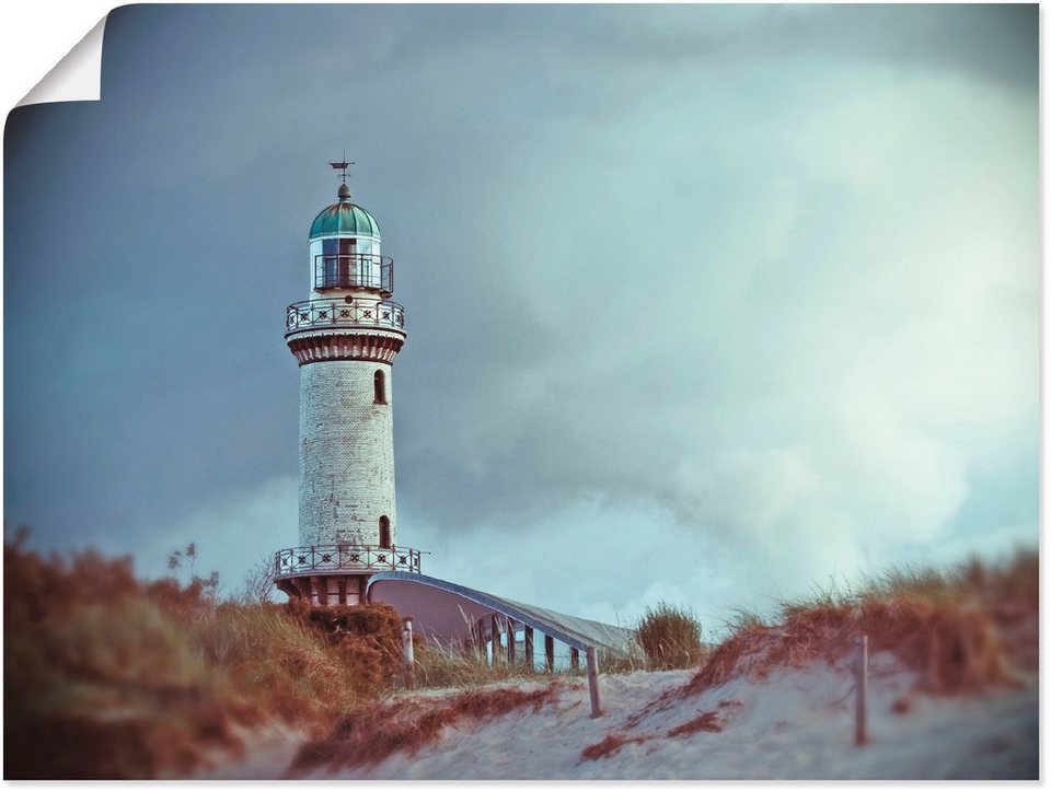 Artland Wandbild Der Warnemünder Leuchtturm, Gebäude (1 St), als  Leinwandbild, Poster in verschied. Größen