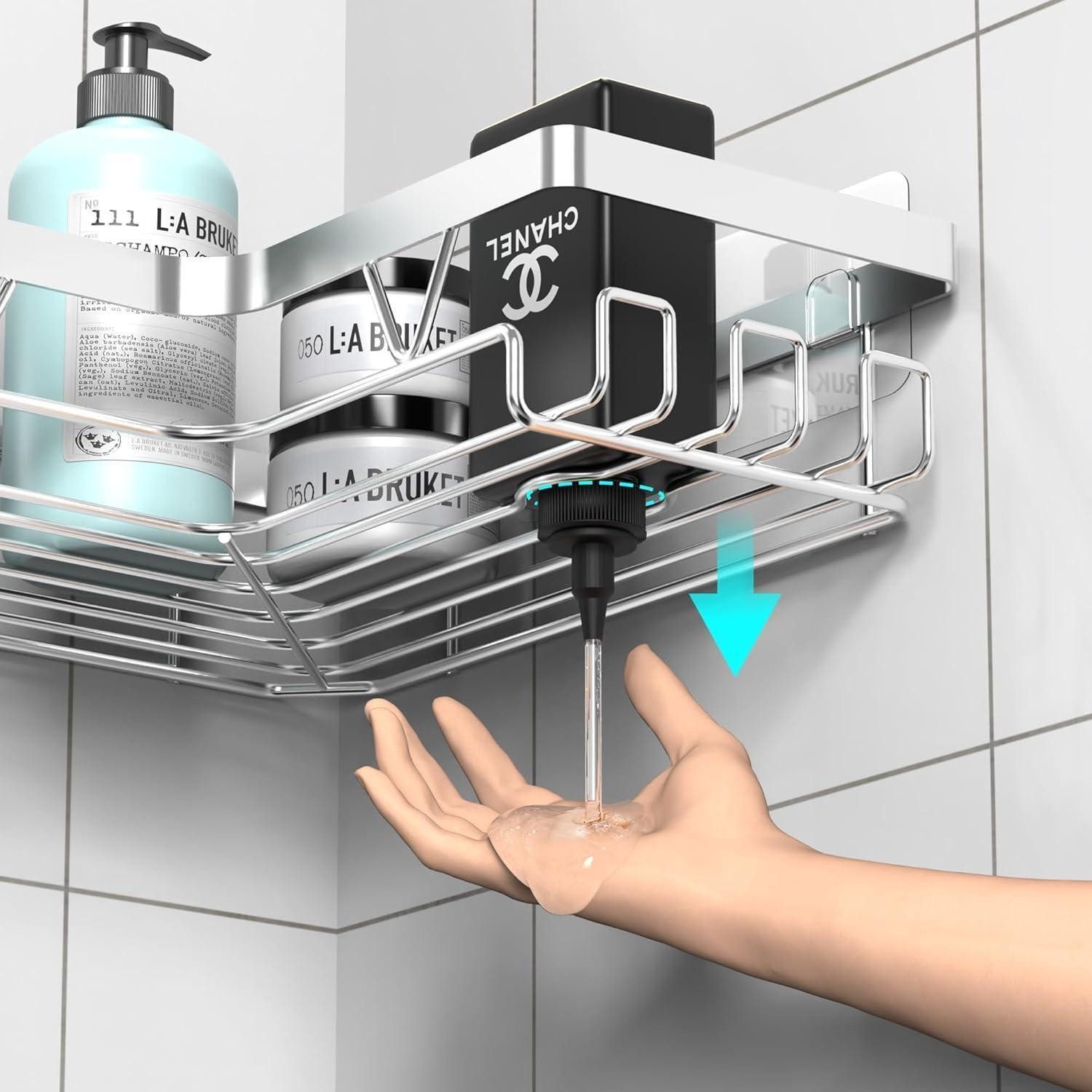 LuxusKollektion Duschablage Duschablage Ecke Edelstahl ohne Bohren Badezimmer Organizer – Bild 5 von 5