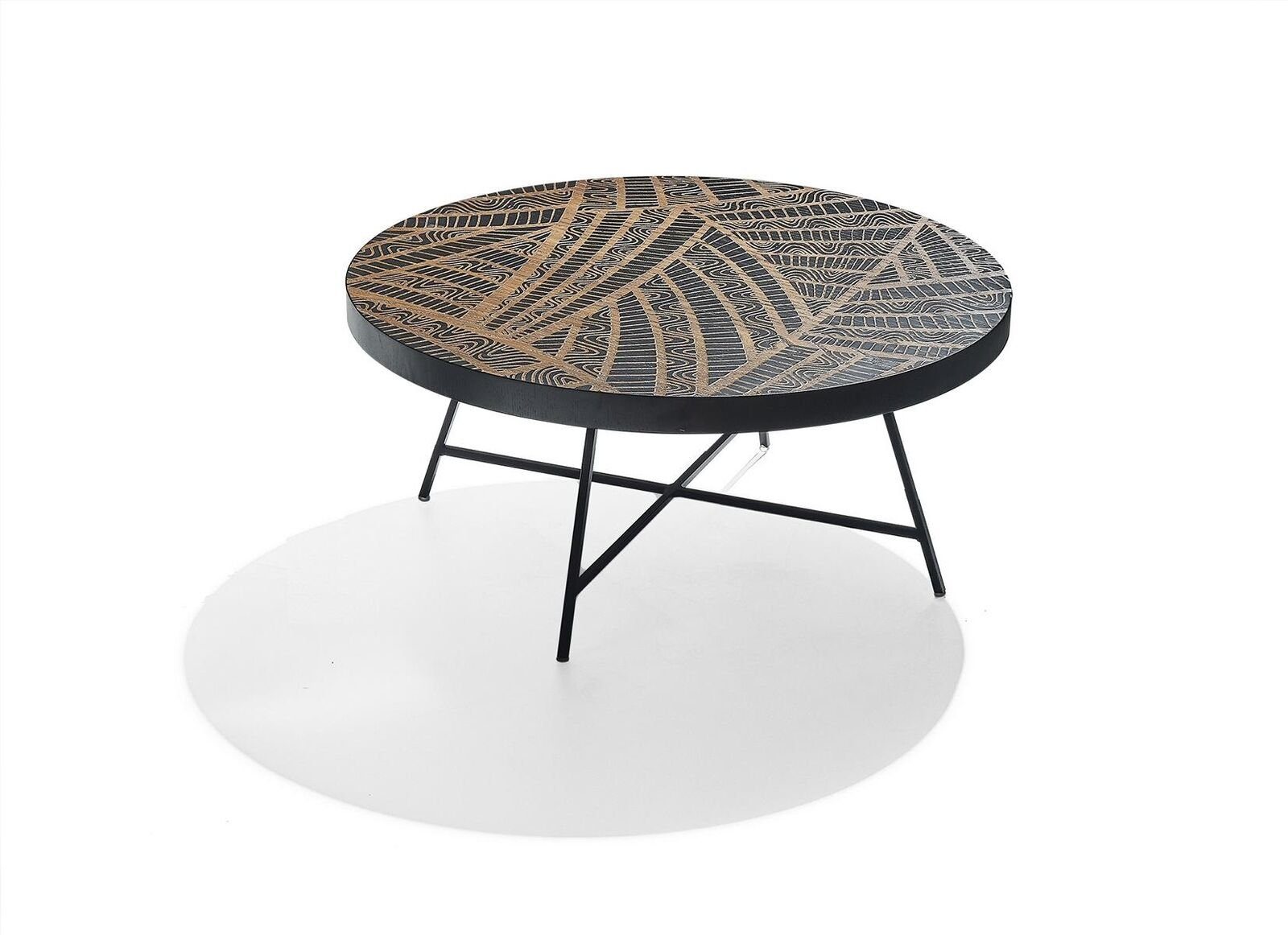 JVmoebel Couchtisch Design Beistell (2-St., Couchtisch) Couchtische Tische 2tlg Schwarz Kaffeetisch Rund 2x Luxus