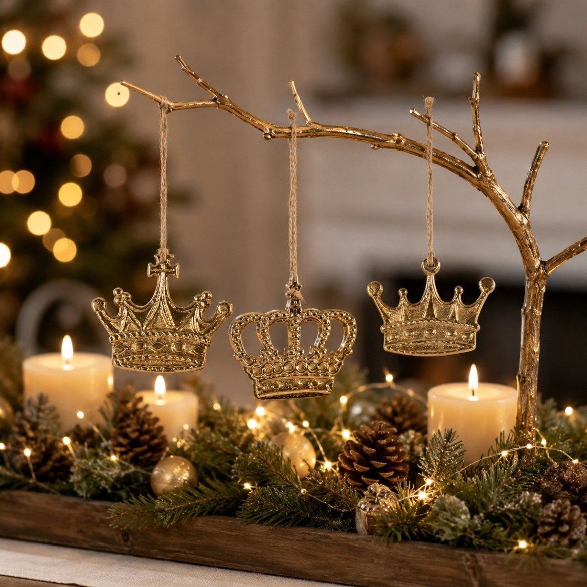RIFFELMACHER & WEINBERGER Weihnachtsbaumkugel Riffelmacher Hänger Krone 8,5 cm 1 Stück aus 3 Mot