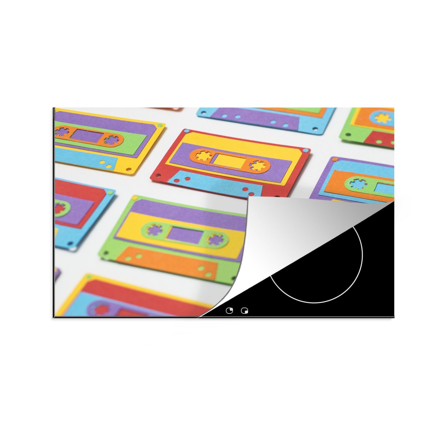 MuchoWow Herdblende-/Abdeckplatte Papierkassetten, Vinyl, (1 tlg), 81x52 cm, Induktionskochfeld Schutz für die küche, Ceranfeldabdeckung