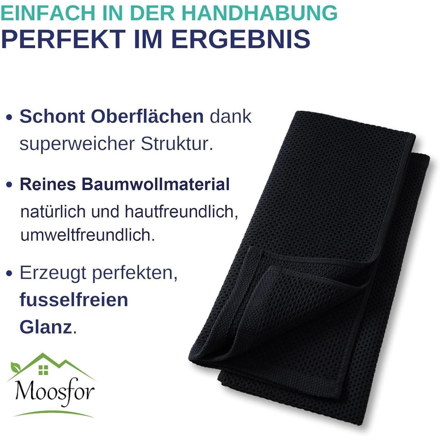LuxusKollektion Geschirrtuch Geschirrtücher 100% Baumwolle 6er Set Schwarz 30x30cm Weich Saugfähig – Bild 5 von 5
