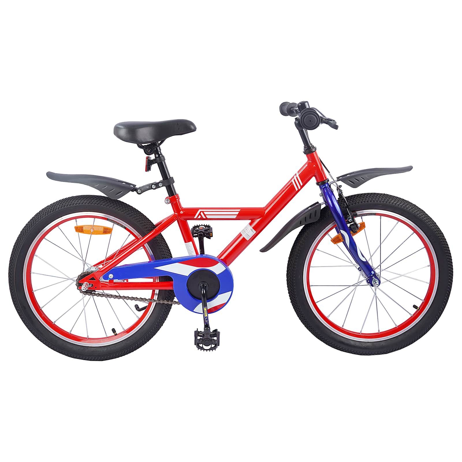 vidaXL Kinderfahrrad 123 x 51 x 78 cm Kinderfahrrad 18 Zoll für 5-7 Jahre alt Rot