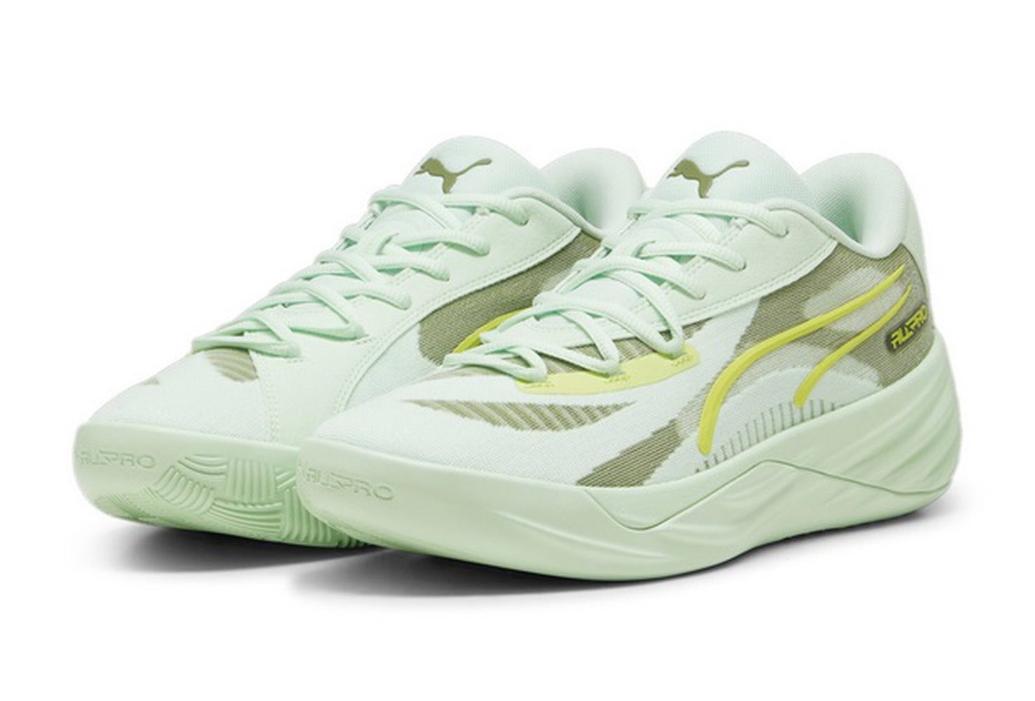 PUMA Hallen-Indoorschuhe All-Pro Nitro mint/olive Herren Badmintonschuh