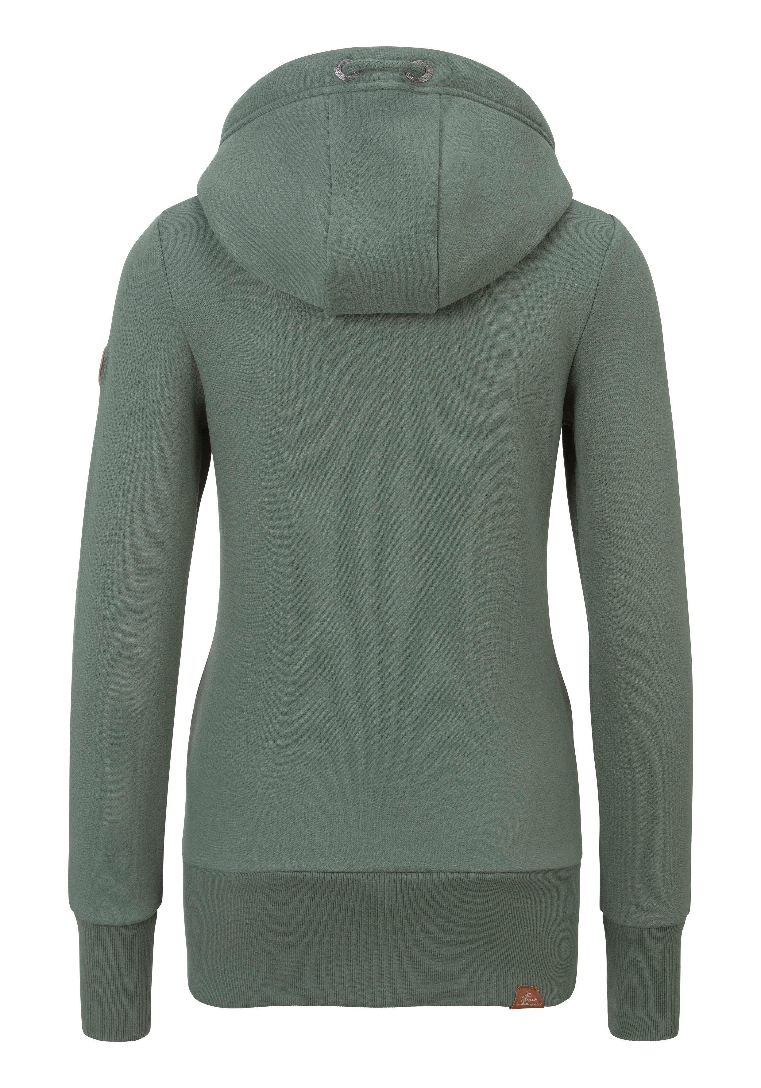 Ragwear Sweatjacke NESKA ZIP O figurbetont in melierter Optik und mit großer Kapuze – Bild 5 von 5