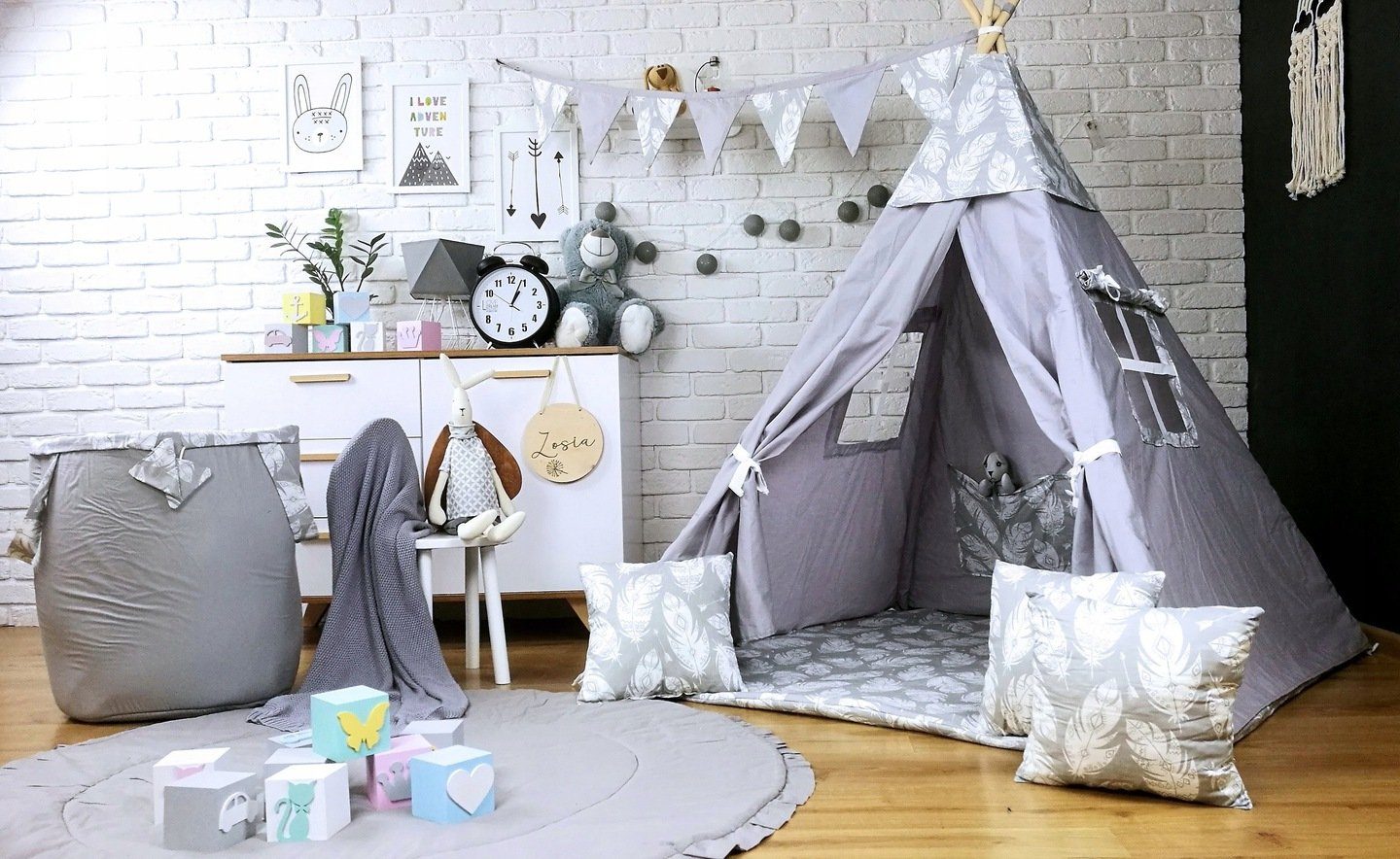 Pamek Tipi-Zelt Kinder Spielzelt Teepee Zelt Tipizelt für Kinder Traumfänger, Personen: 2 (7 tlg)