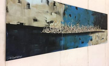 WandbilderXXL XXL-Wandbild Arctic Distortion 210 x 70 cm, Abstraktes Gemälde, handgemaltes Unikat