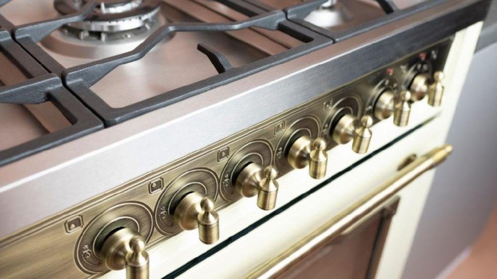 Kaiser Küchengeräte Gas-Standherd Empire Kaiser HGE 93555 ElfEm Gas Elektro Standherd 90 cm Retro Empire, mit 2-fach-Teleskopauszug, katalytische Selbstreinigung, Retro Gas Elektro Standherd 90 cm Range Coocker