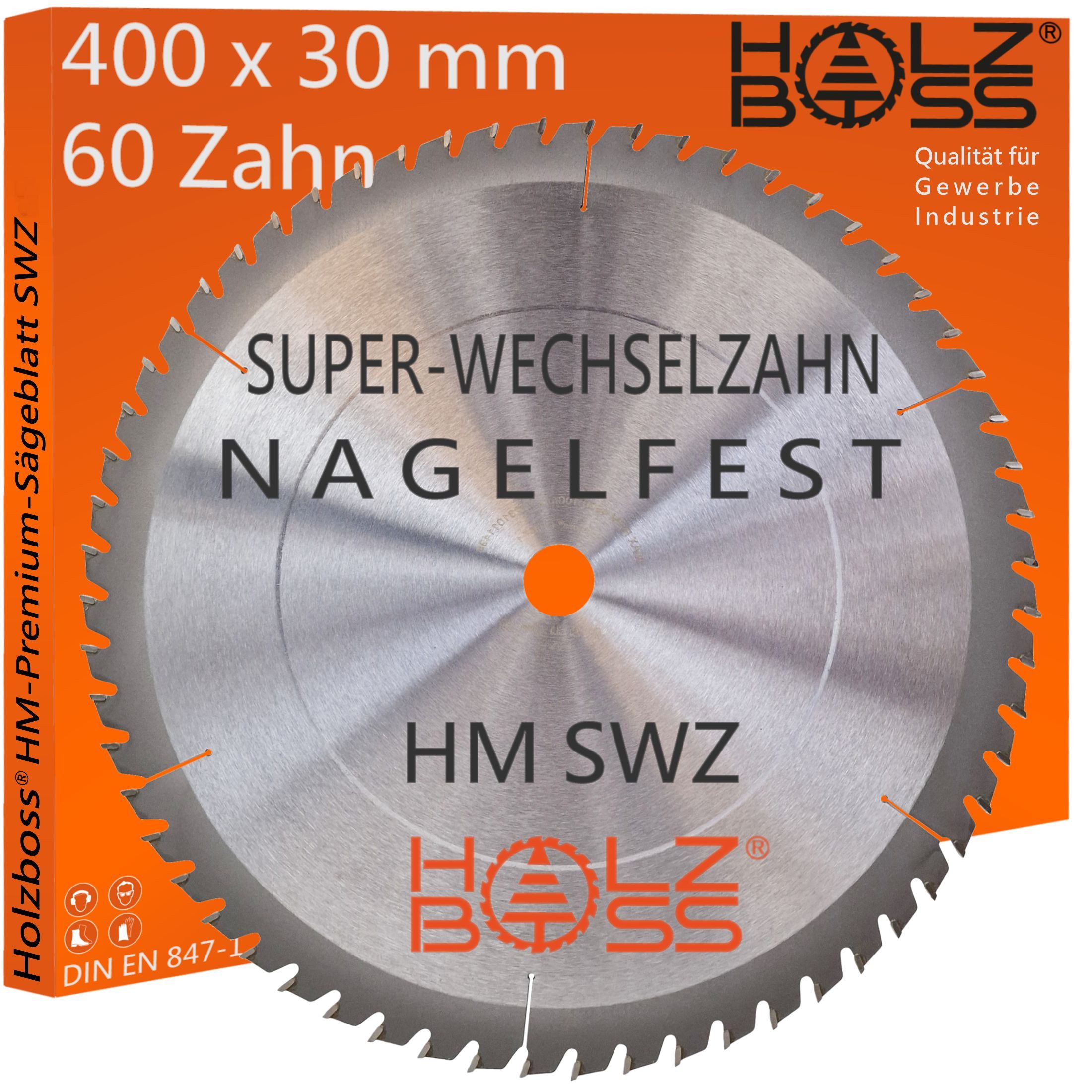Holzboss® Sägeblatt Holzboss ® HM-Sägeblatt 400 x 30 mmØ SWZ 60 x Super-Wechselzahn