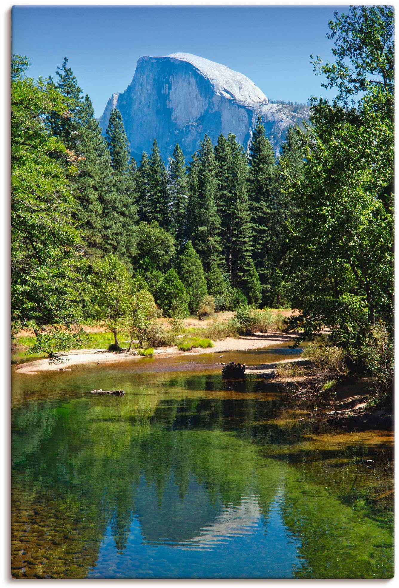 Artland Wandbild Yosemite Valley Half Dome River of Mercy, Gewässer (1 St), als Alubild, Leinwandbild, Wandaufkleber oder Poster in versch. Größen