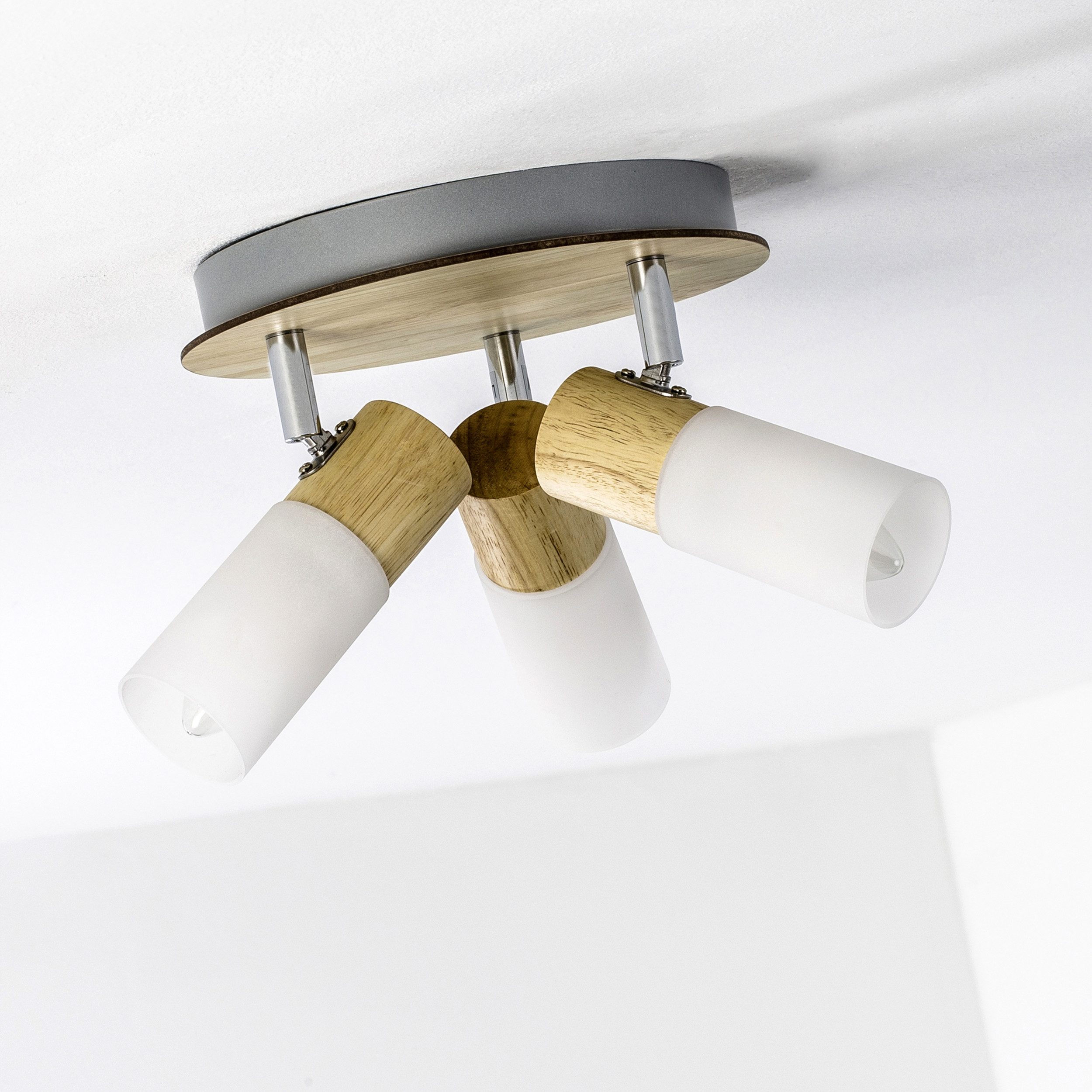 Lightbox Deckenstrahler, ohne Leuchtmittel, Spotrondell, 12 cm Höhe, Ø 20 cm, E14, max. 3,5 W, Köpfe schwenkbar