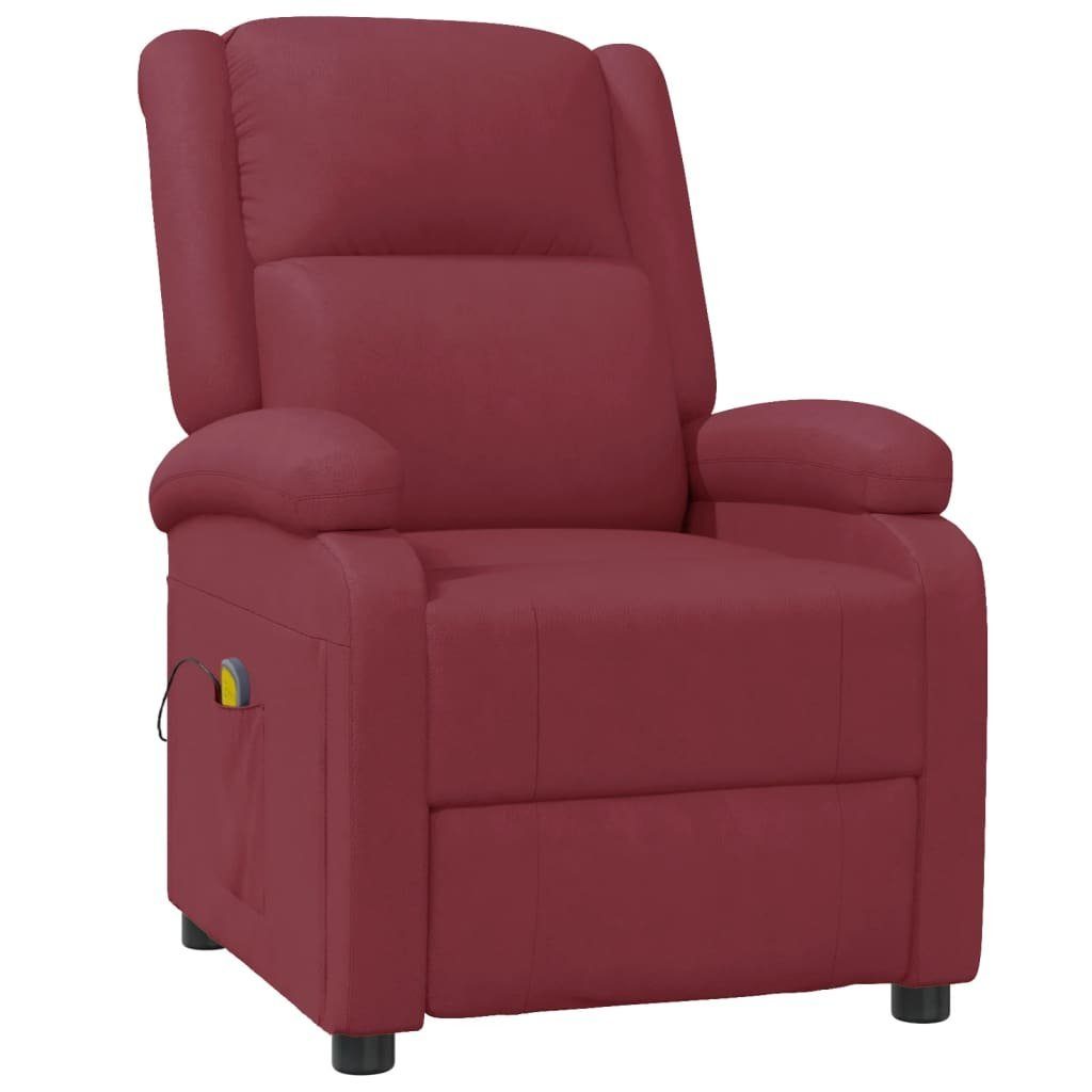 vidaXL Massagesessel Massagesessel Weinrot Kunstleder (1-St)