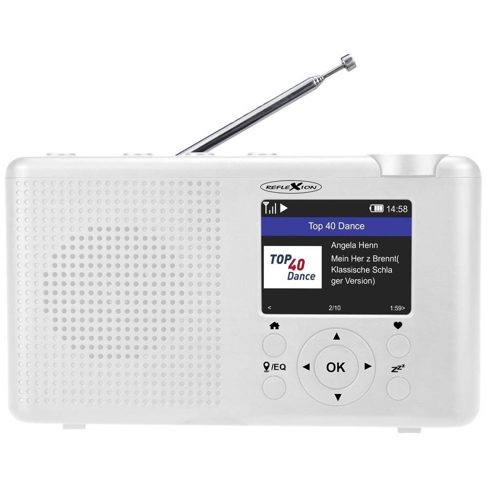 mit und Reflexion DAB-Radio weiß Internet- Tragbares Akku Radio (wiederaufladbar)