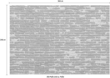 Komar Vliestapete Painted Bricks, 368x248 cm (Breite x Höhe), inklusive Kleister
