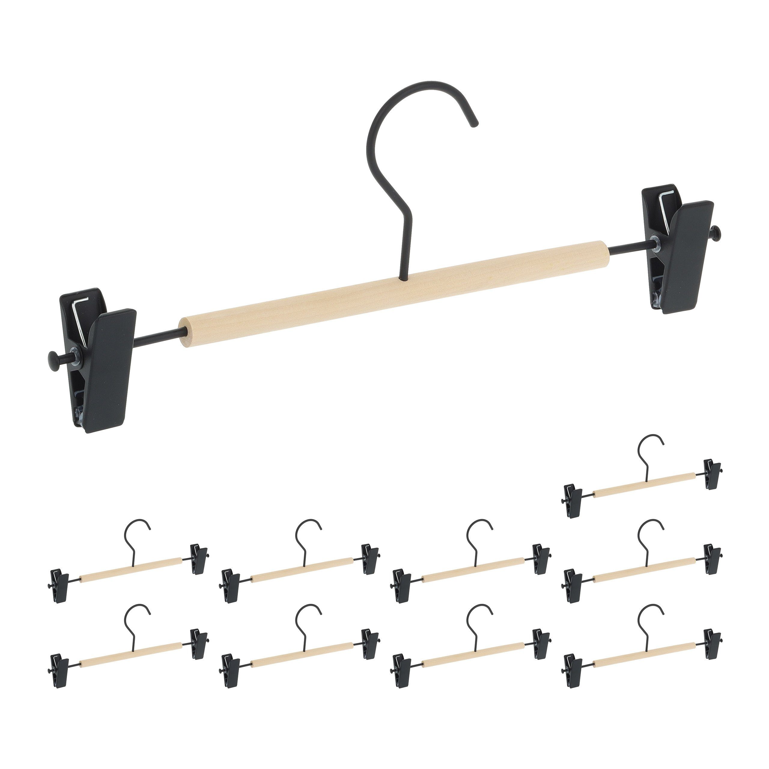 relaxdays Kleiderbügel 10er Set Hosenbügel schwarz günstig online kaufen
