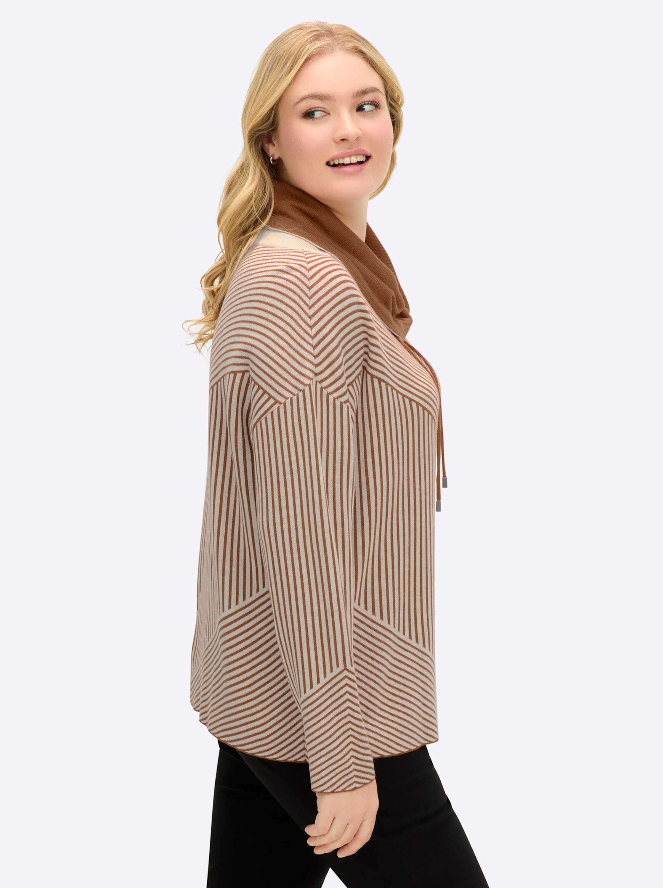 creation L Strickpullover Pullover Langarm Jacquard, Jersey