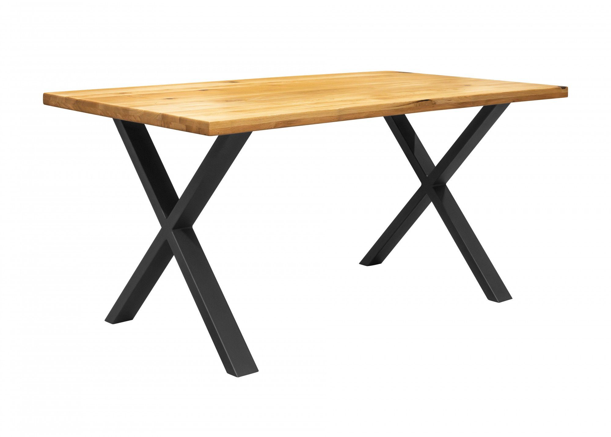 Home affaire Esstisch Model 1, Eiche Massivholz und pulverbeschichtete Meta günstig online kaufen