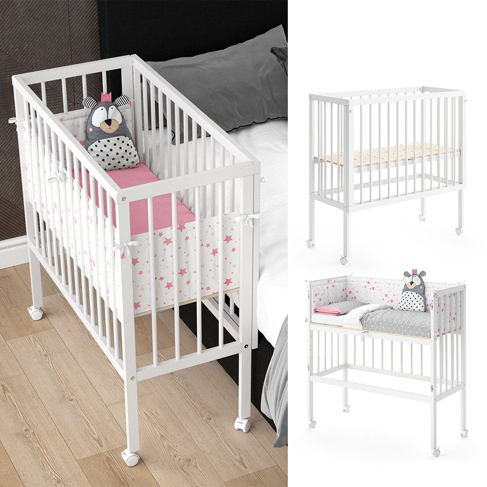 VitaliSpa® Beistellbett Sophie, Weiß, 40 x 90 cm 2 Seitenschienen, 1-tlg. günstig online kaufen
