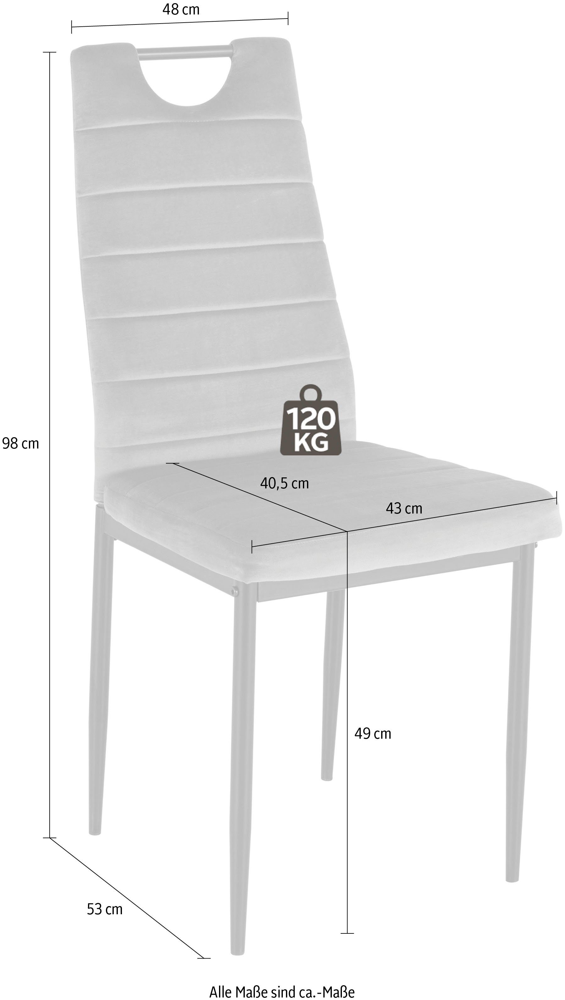 Rosa oder St), 2 4 Stück) Zurückziehen INOSIGN (Set, Samtbezug, (2 Rückenlehne mit Esszimmerstuhl zum Rosa mit | Griff