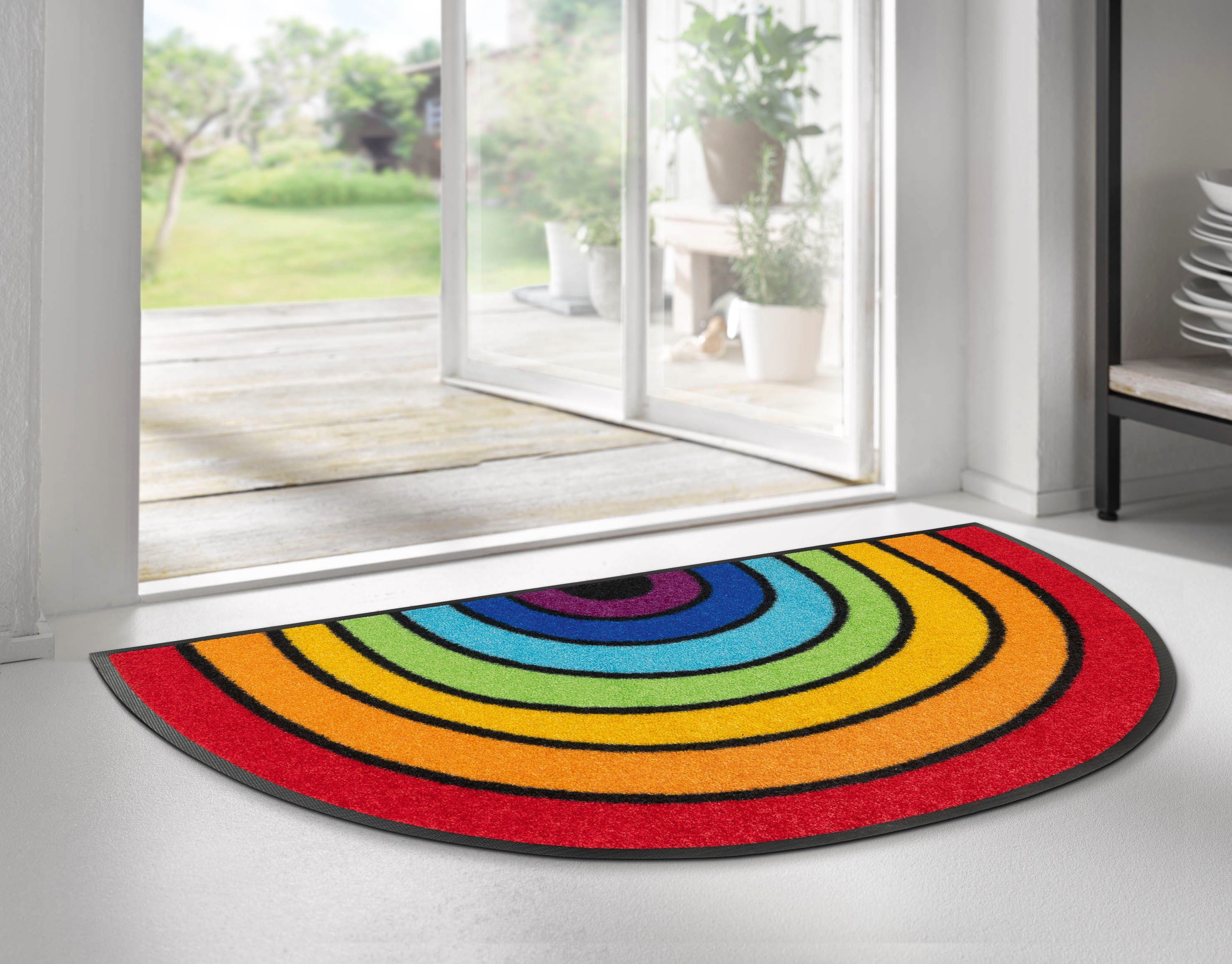 wash+dry by Kleen-Tex Fußmatte Round Rainbow, günstig online kaufen