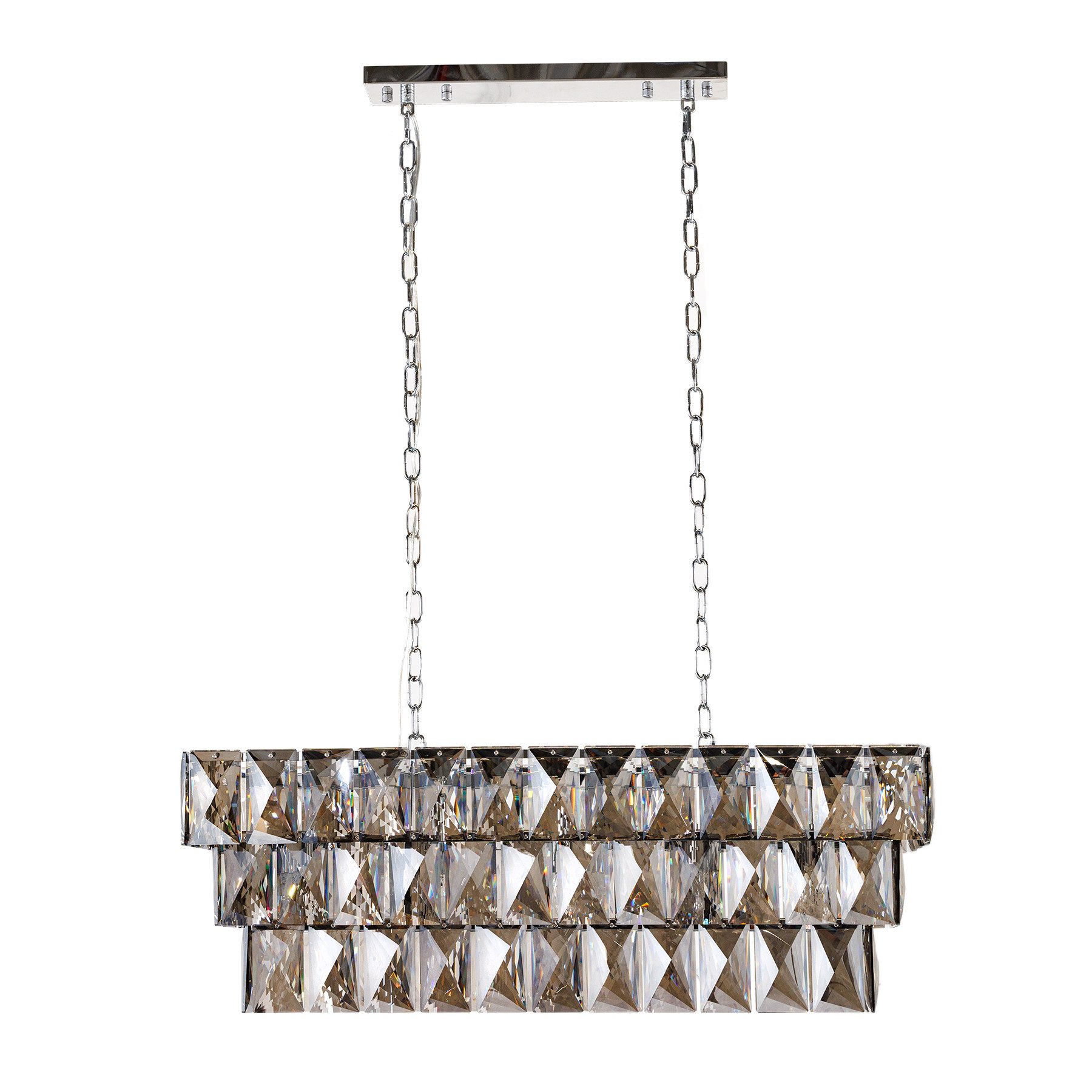 riess-ambiente Hängeleuchte KRISTALL 90cm edelgrau, ohne Leuchtmittel, Essz günstig online kaufen