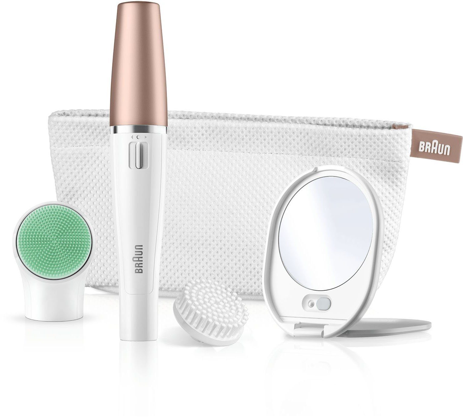 Braun Gesichtsepilierer FaceSpa 851V 3-in-1, Aufsätze: 3 St., mit zusätzlicher Batterie