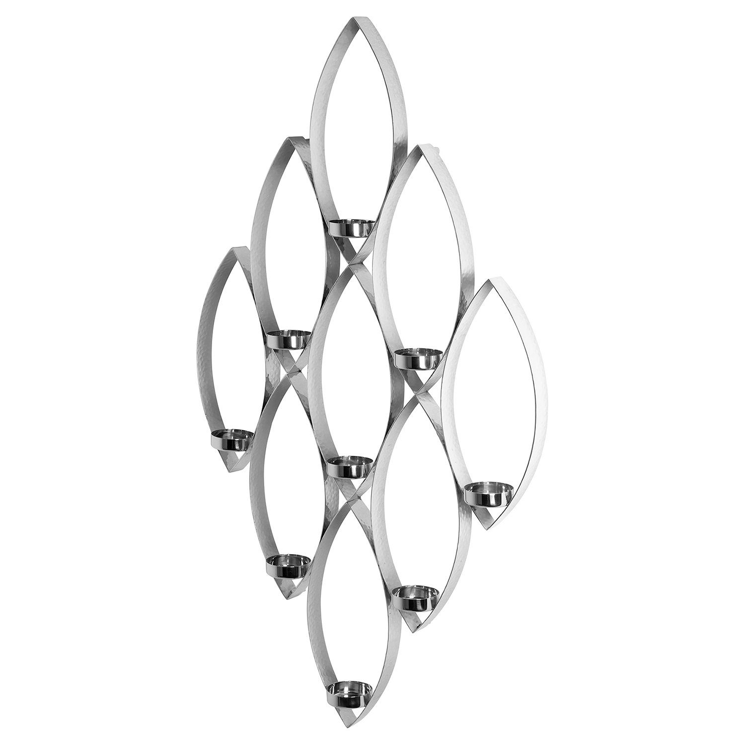 Fink Teelichthalter Wandleuchter MARUF - silberfarben - Edelstahl - H.84cm x B.46cm (1 St., Kerzenhalter), outdoorgeeignet