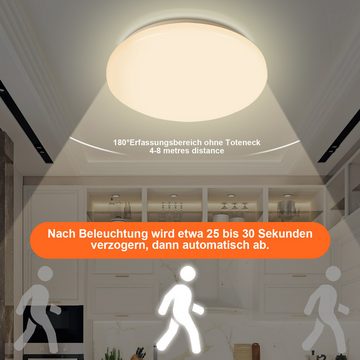 Randaco LED Deckenleuchte 12W LED Deckenleuchte mit Bewegungsmelder Sensor Wohnzimmer Badezimmer