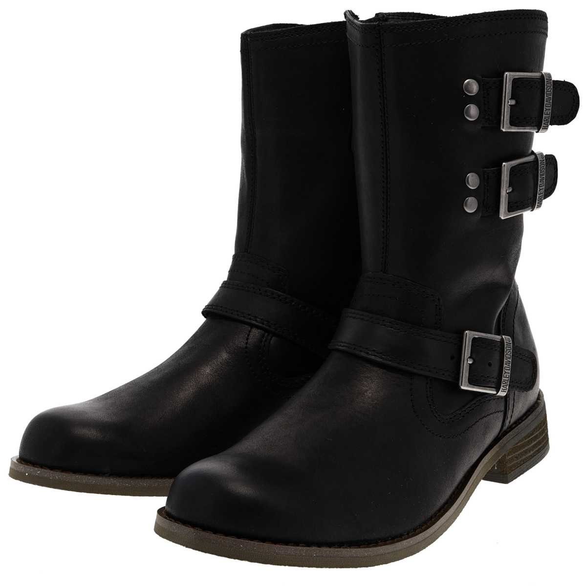 HARLEY-DAVIDSON DORILEE Schwarz Bikerboots Damen Leder Engineerstiefel