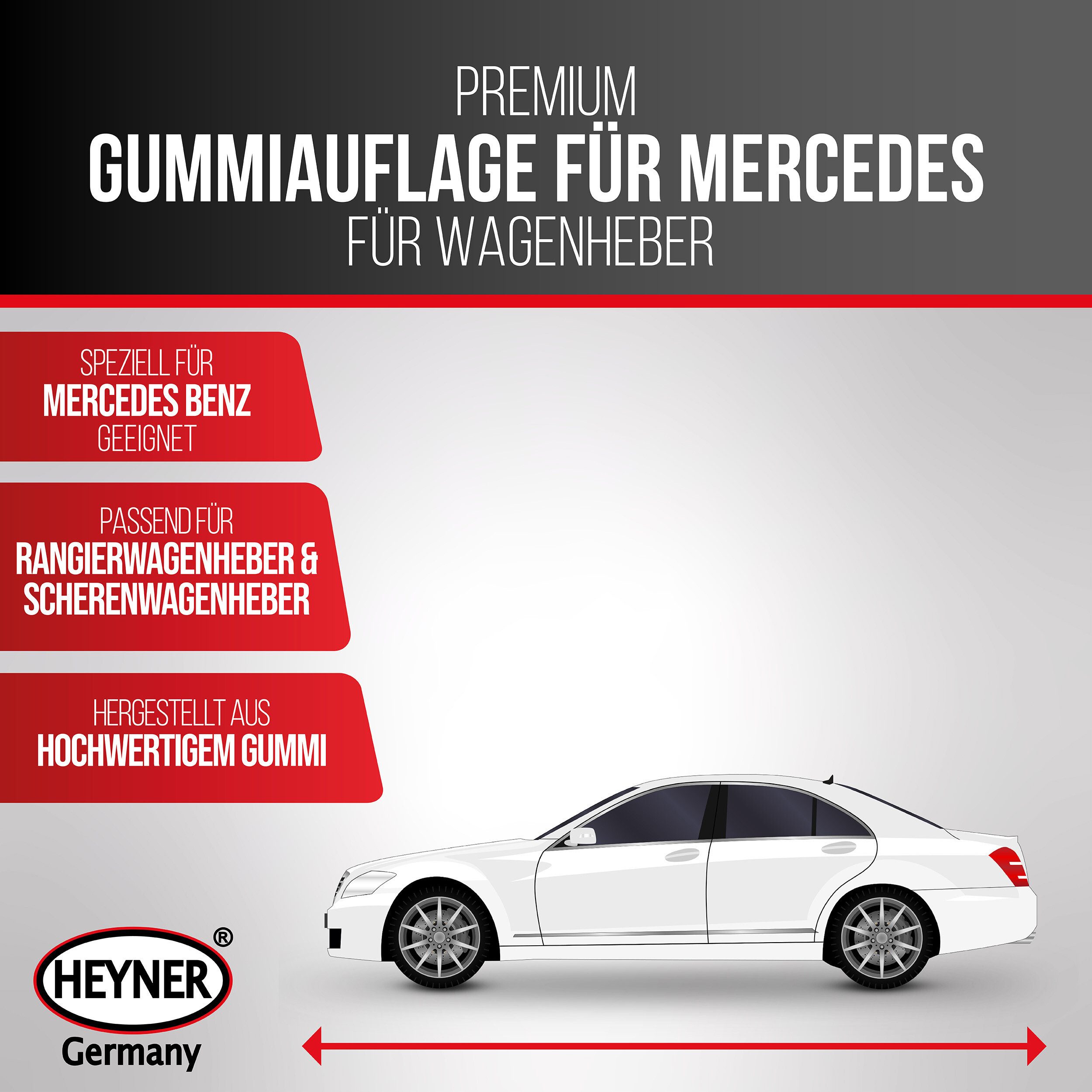 HEYNER Wagenheber Gummiauflage Wagenheber für Mercedes Rangier Scheren Ersatzgummi, 1-tlg.