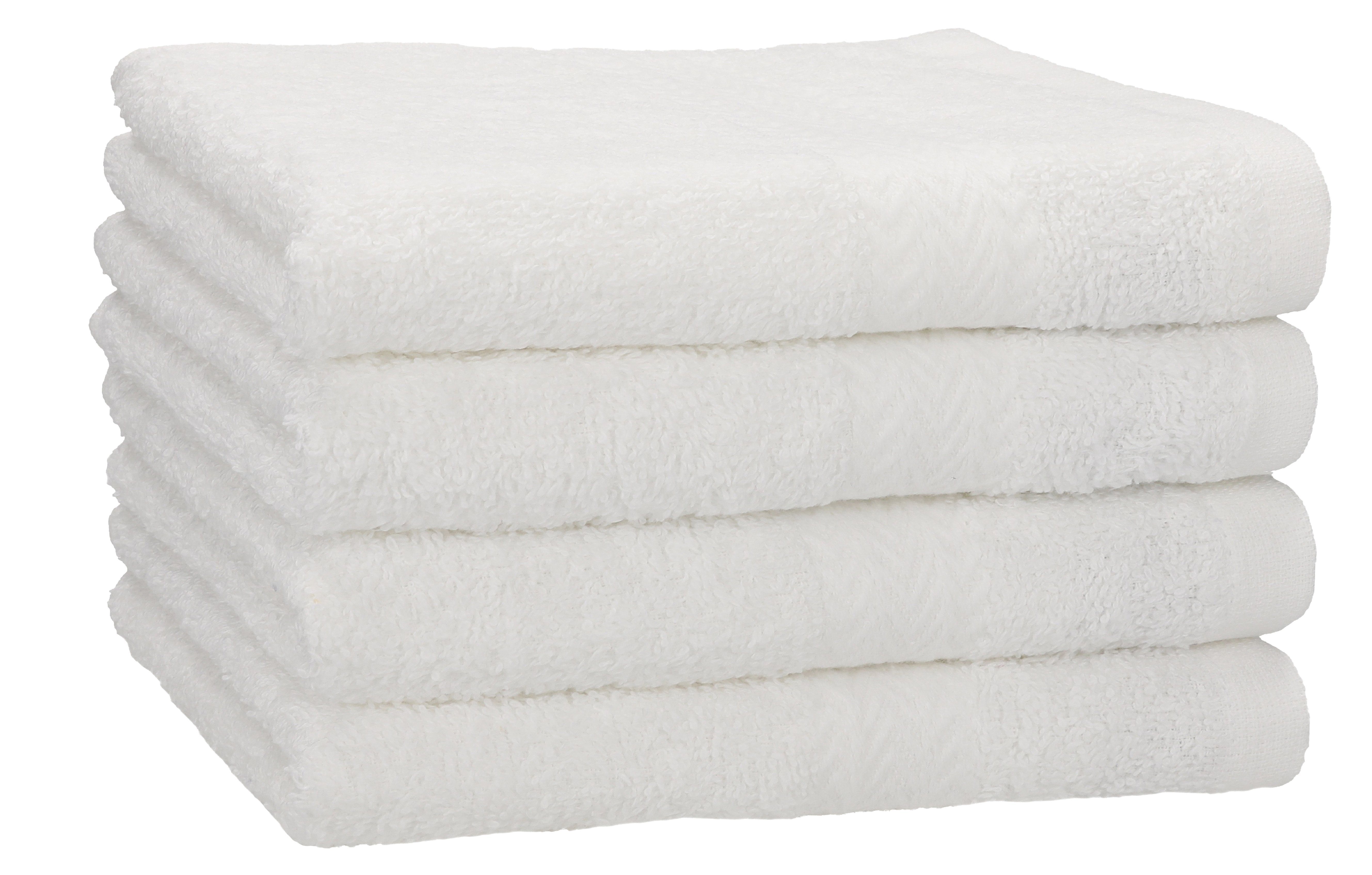 Strandtücher weiß Baumwolle 100% cm 4 70x140 Badetuch PREMIUM Set Stück Größe Betz Duschhandtuch Strandtuch Handtuch Duschtücher 100% (4-St) Duschtücher Baumwolle,