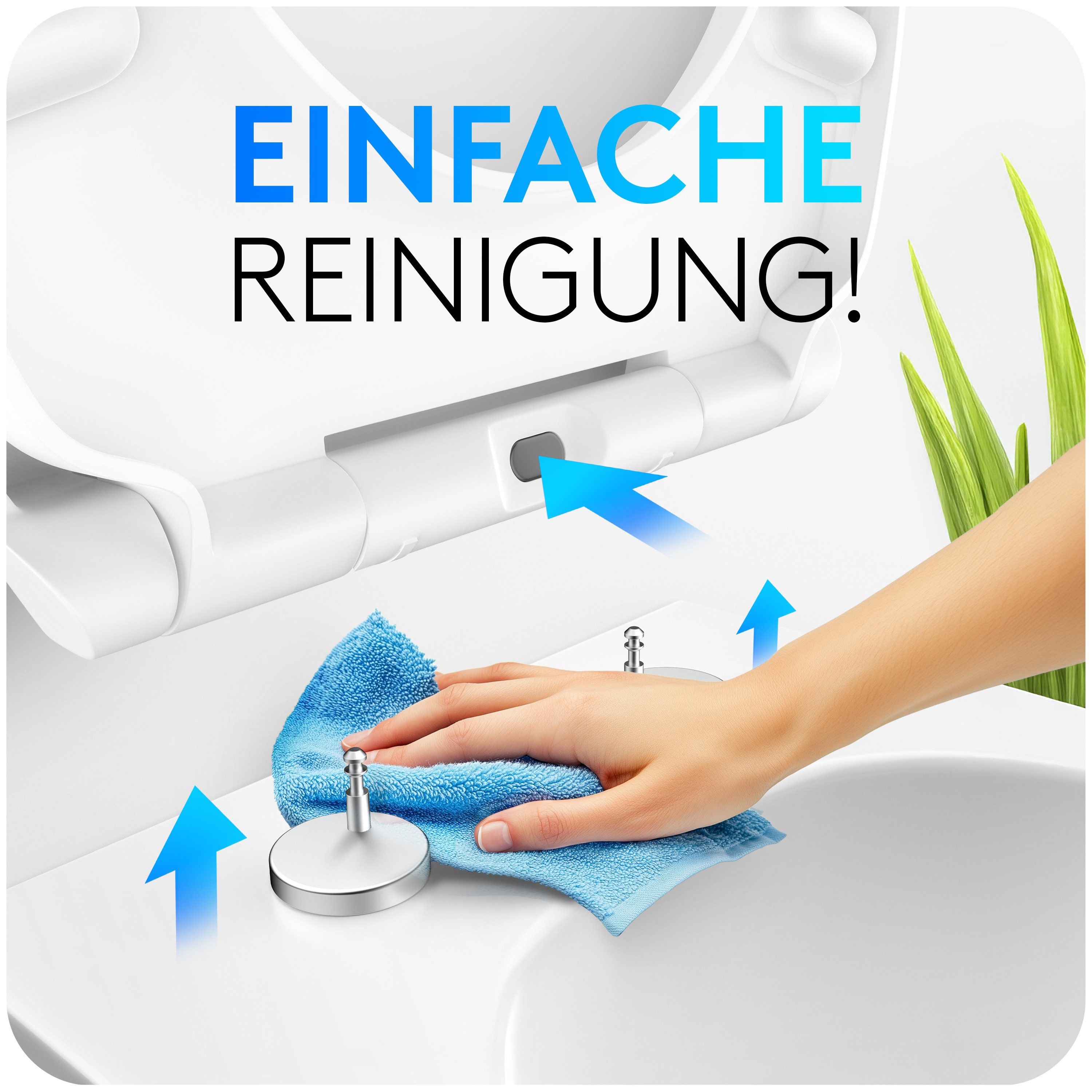 BRILLSTERN WC-Sitz BRILLSTERN - Toilettendeckel Absenkautomatik abnehmbar 43,7 X 36,2 cm (inkl. Befestigungsmaterial), Absenkautomatik, zur Reinigung abnehmbar, – Bild 4 von 5