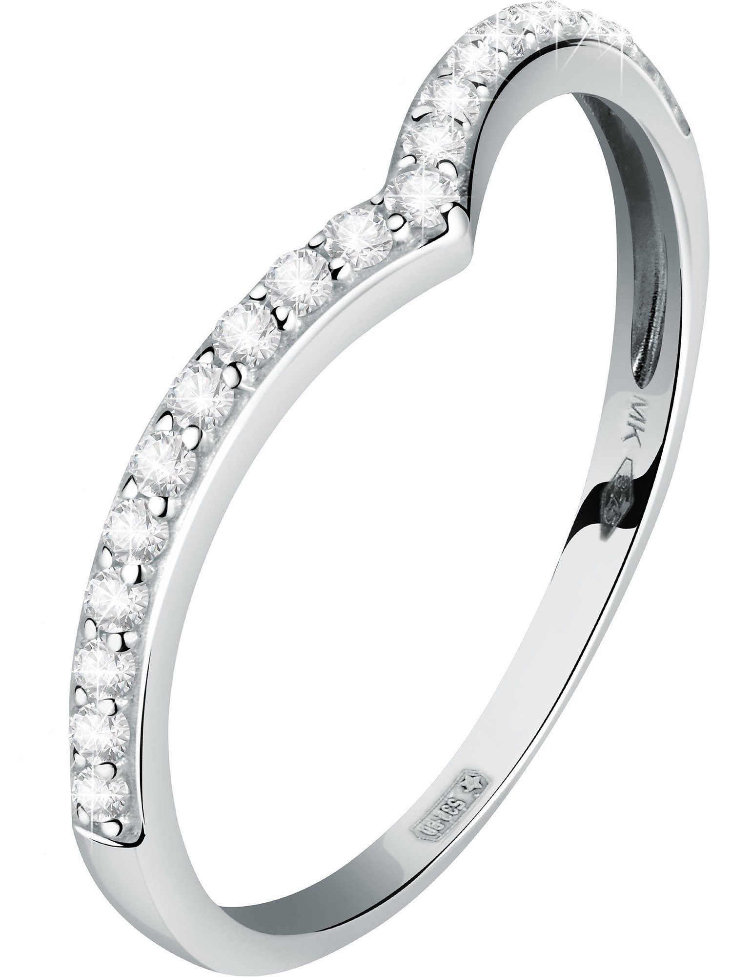 Fingerring CHRIST Damen-Damenring 375er Weißgold Zirkonia