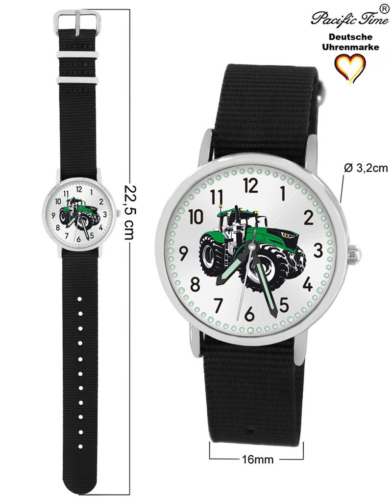 schwarz grün und Time Quarzuhr Traktor Mix Design Versand Gratis - Armbanduhr Match Wechselarmband, Pacific Kinder
