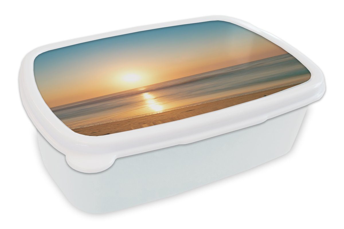 MuchoWow Lunchbox Meer - Farben - Sonne, Kunststoff, (2-tlg), Brotbox für Kinder und Erwachsene, Brotdose, für Jungs und Mädchen weiß