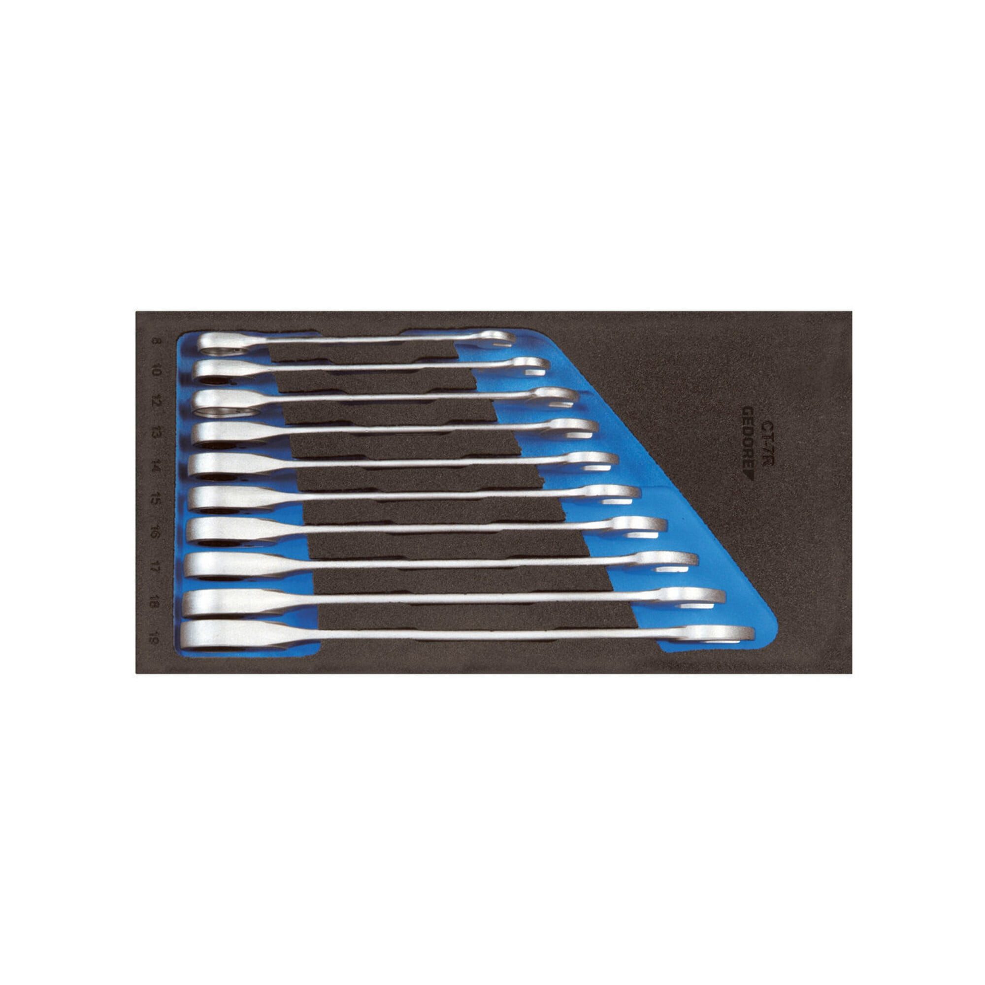 Gedore Crimpzange Gedore 1500 CT1-7 R Satz Maulschlüssel mit Ringratsche in Check-Tool-M