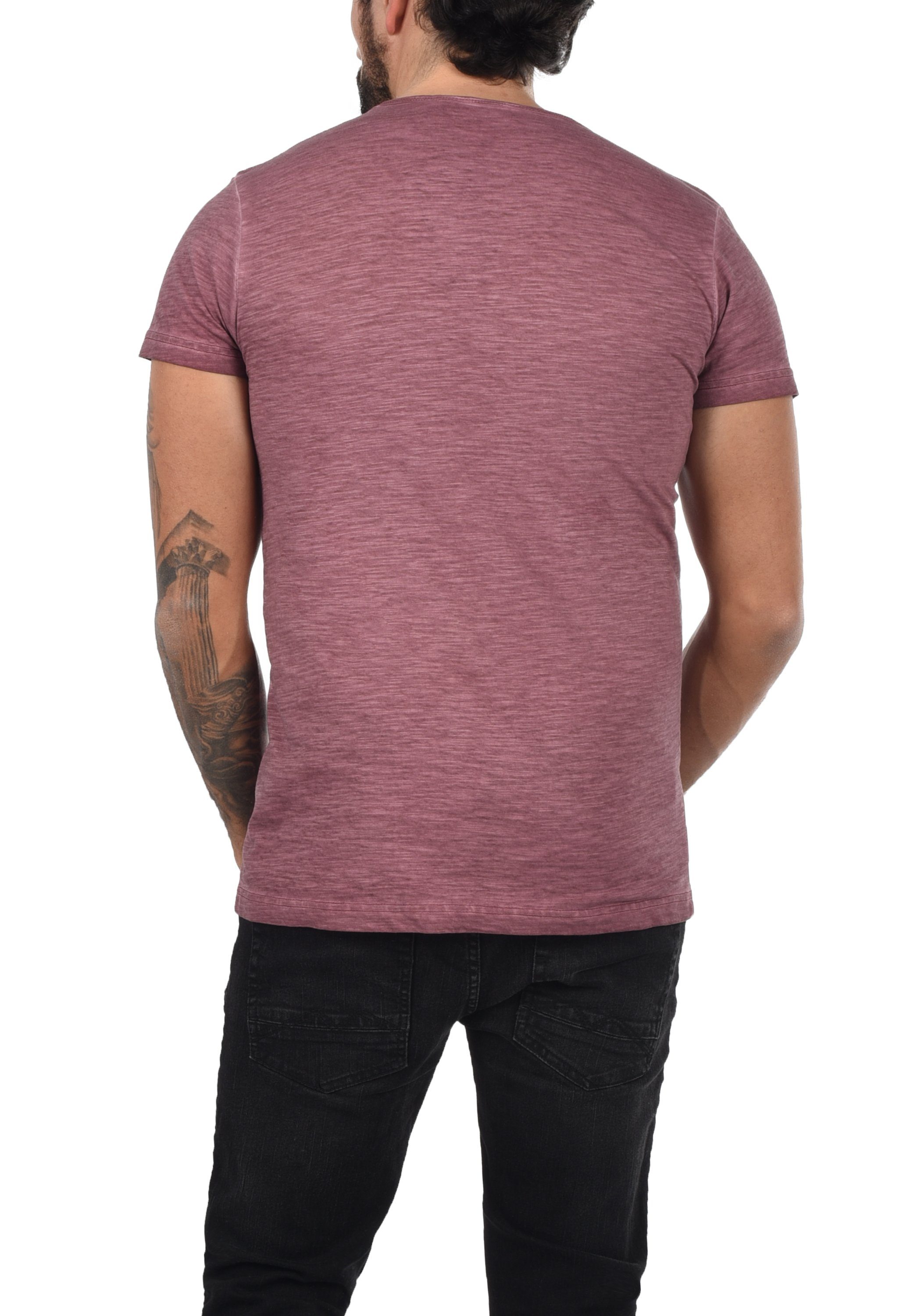 Red T-Shirt (0985) V-Ausschnitt !Solid mit SDConley T-Shirt Wine