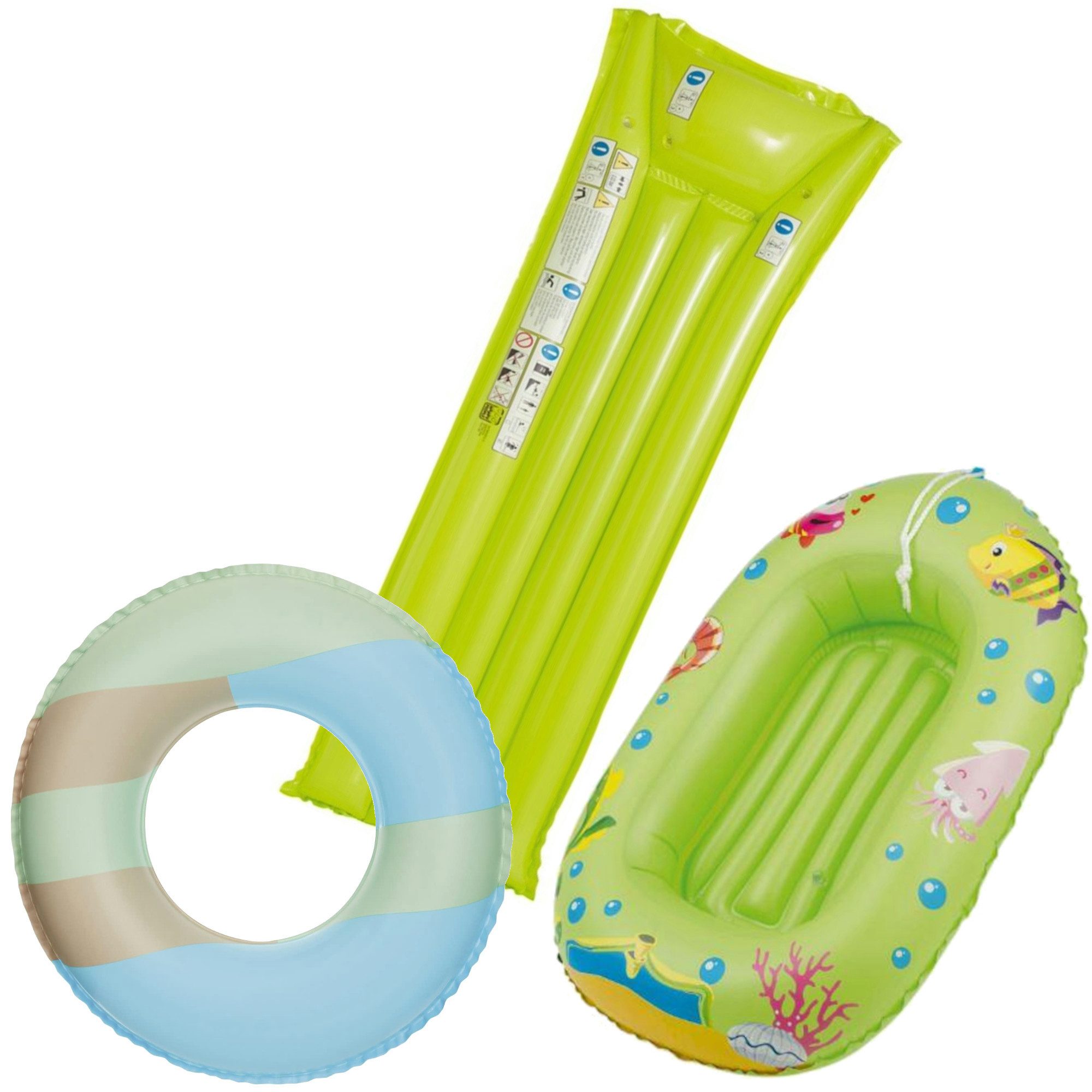 Luftmatratze Wehncke - Kinderbade-Set (Schwimmring, Kinderboot, Luftmatratze)