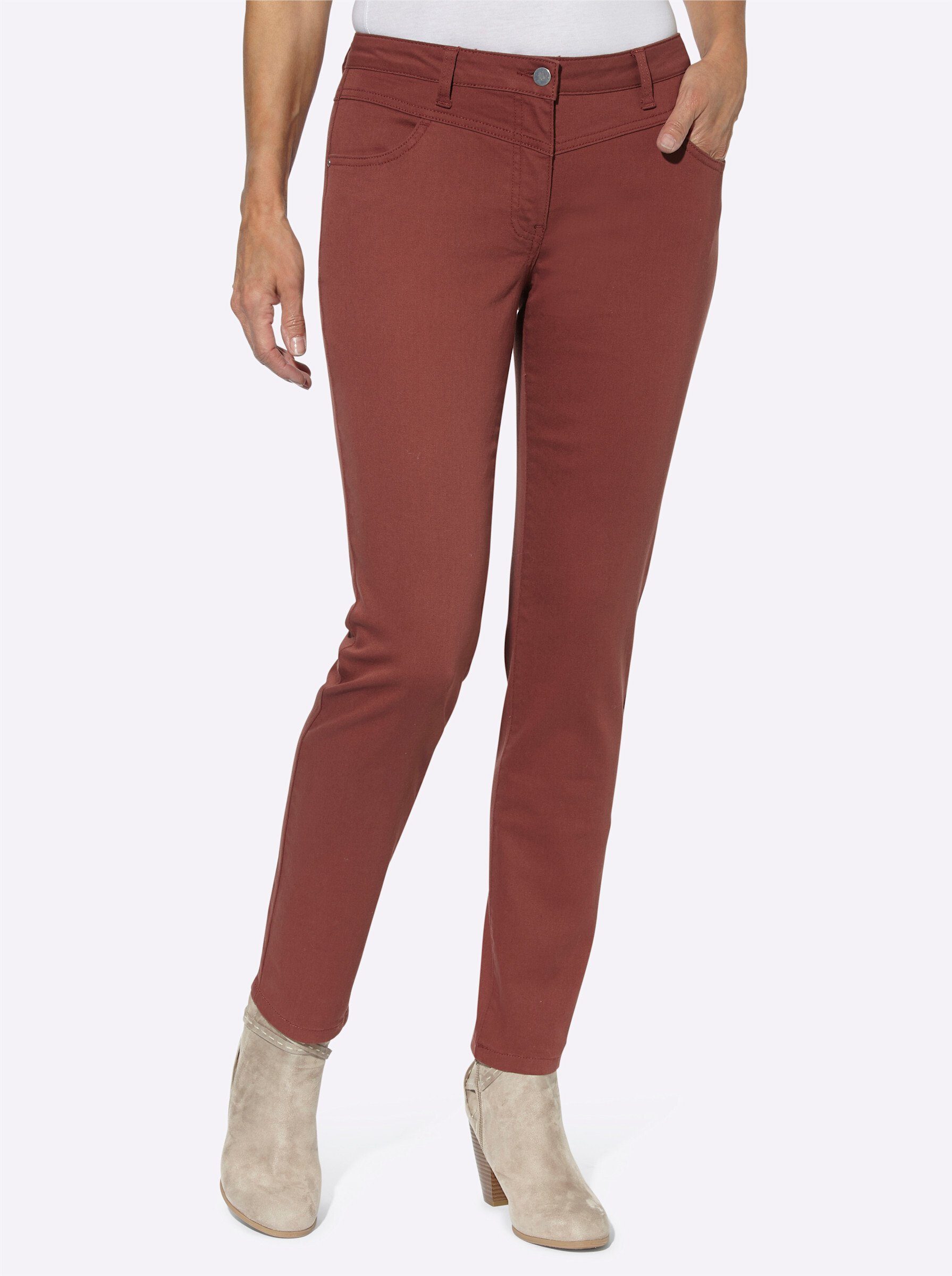 Witt Bequeme Jeans Hose leicht vertieft