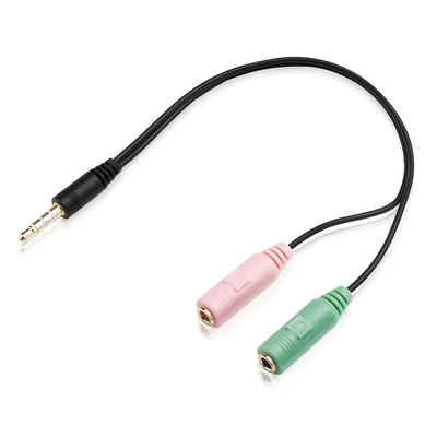 adaptare Adapter PC-Headset 2-mal 3,5-mm-Buchse an 4-poliger Stecker Audio-Adapter