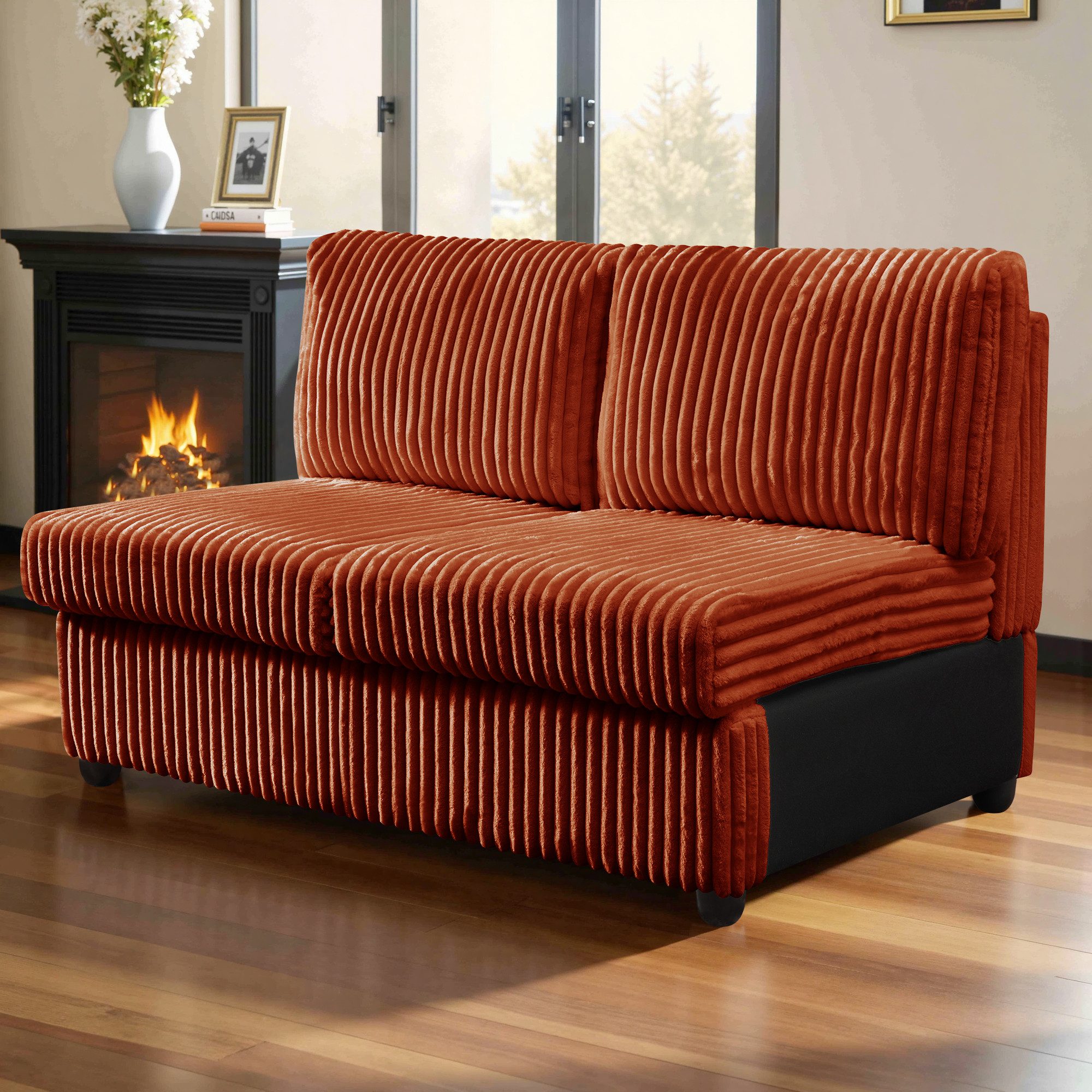 YHL Voyura Big-Sofa Ecksofa YHL Voyura U-Form grün - Corduroy, Wohnlandschaft inkl. Kissen