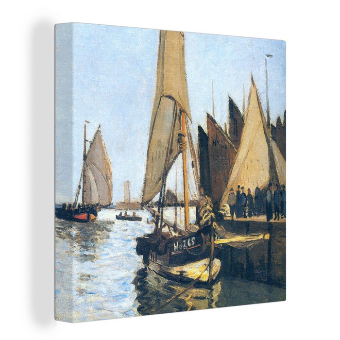 OneMillionCanvasses® Leinwandbild Segelboote in Honfleur - Claude Monet (1 St) Leinwand Bilder für Wohnzimmer Schlafzimmer