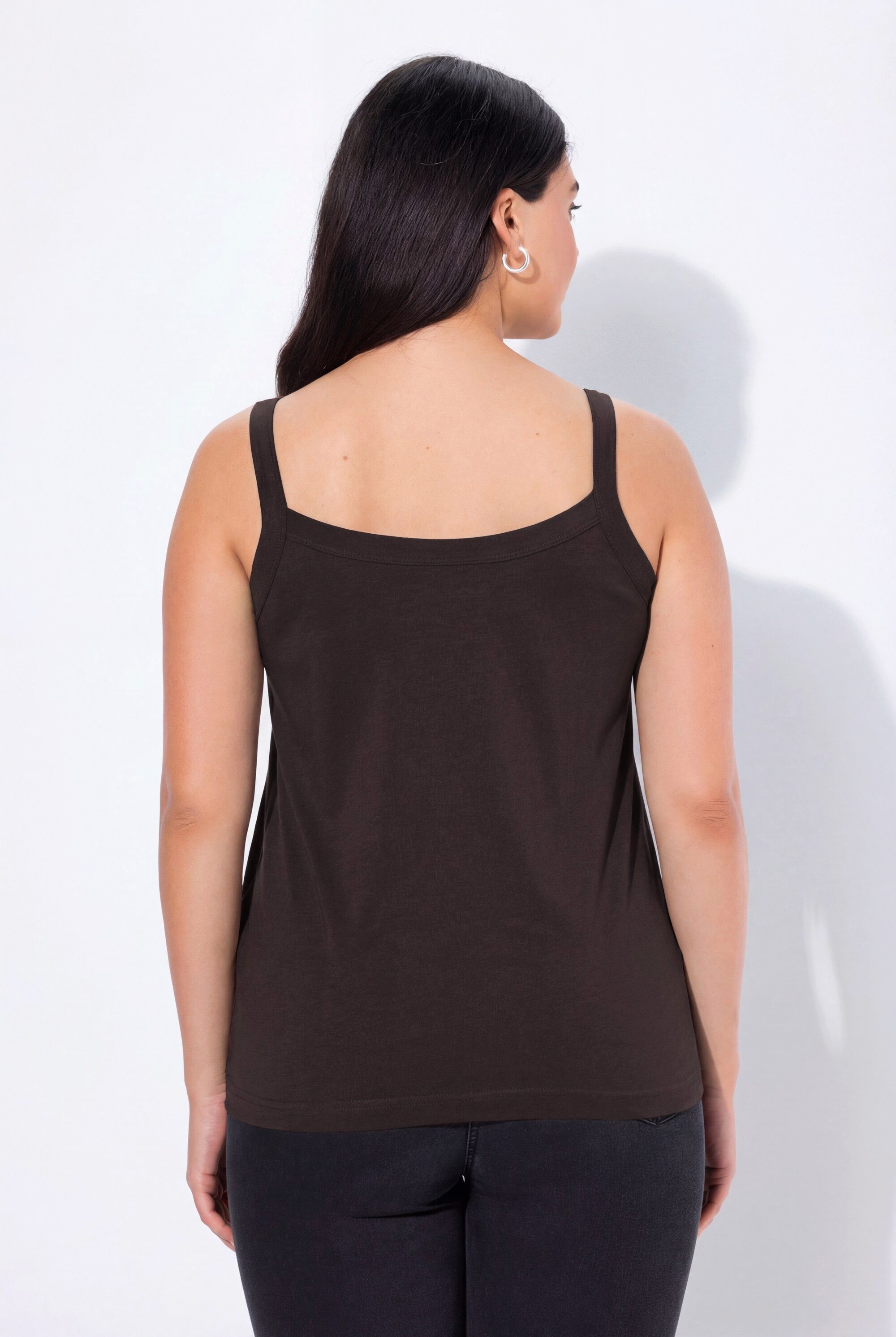 Ulla Popken Longtop Spaghettitop Rundhals Modalmix ärmellos Bestseller – Bild 3 von 4