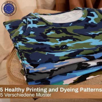 LOREZA Unterhemd 5er Set Jungen Unterhemden - Camouflage - Bunt (Spar-Packung, 5-St)