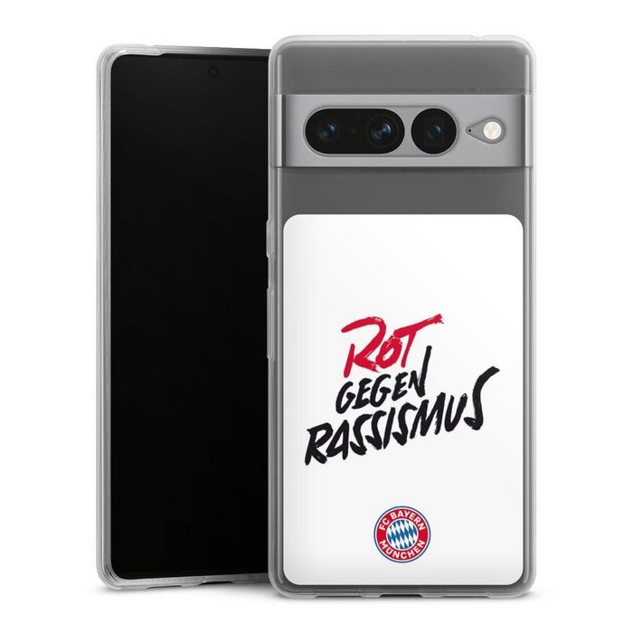 DeinDesign Handyhülle FC Bayern München FCB Rot gegen Rassismus FCB Rot gegen Rassismus Google Pixel 7 Pro Silikon Hülle Bumper Case Handy Schutzhülle