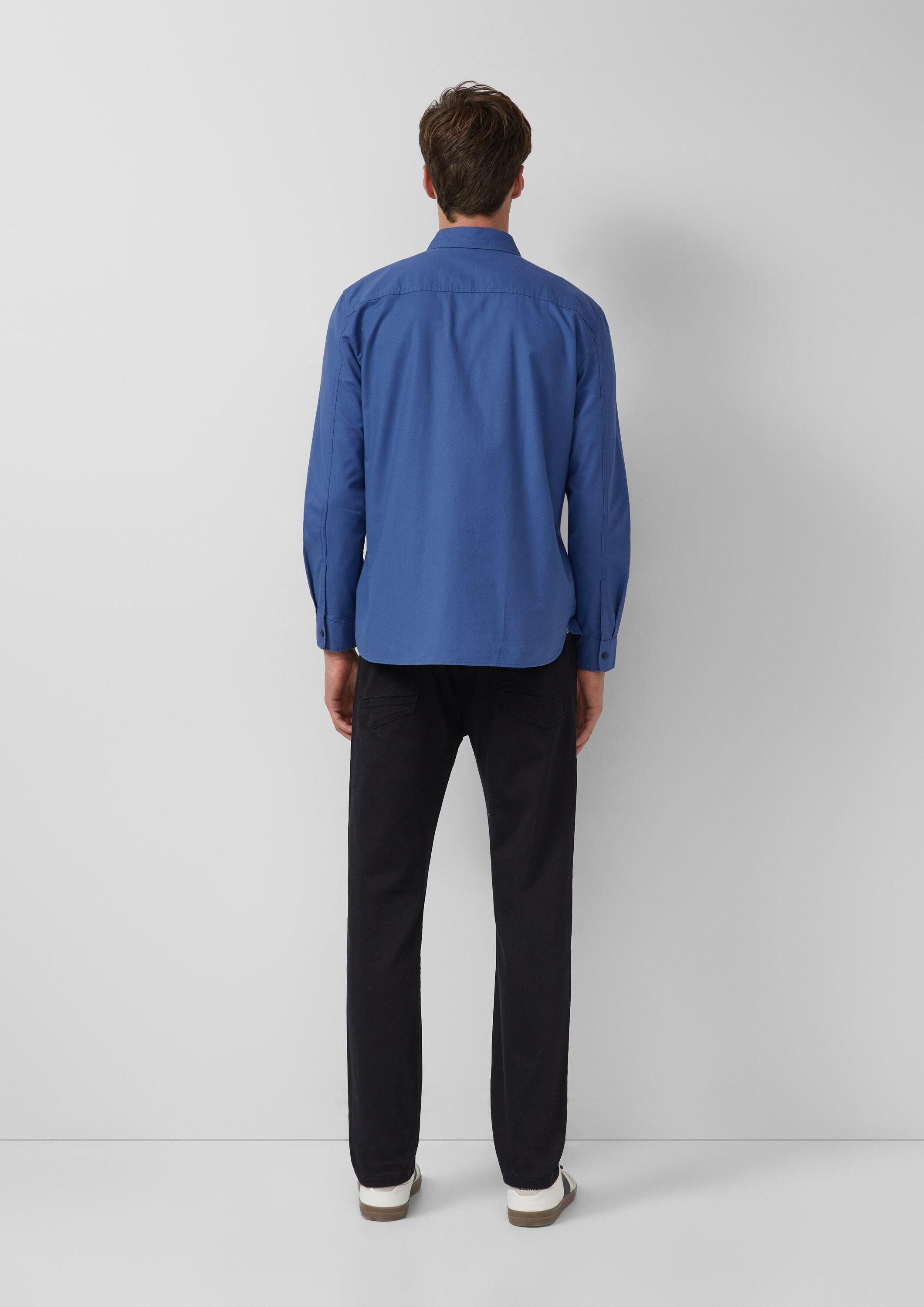 s.Oliver Langarmhemd Hemd Regular Fit: Twillhemd mit Kentkragen und Brusttaschen