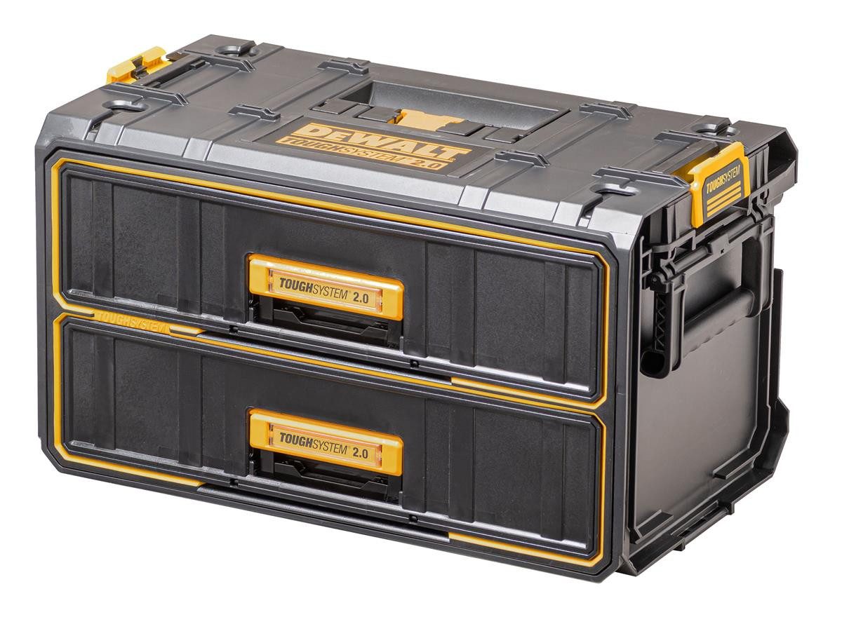 DeWalt Aufbewahrungsbox TOUGHSYSTEM 2.0, 2 Schubladen, kugelgelagert, seitliche Verriegelung