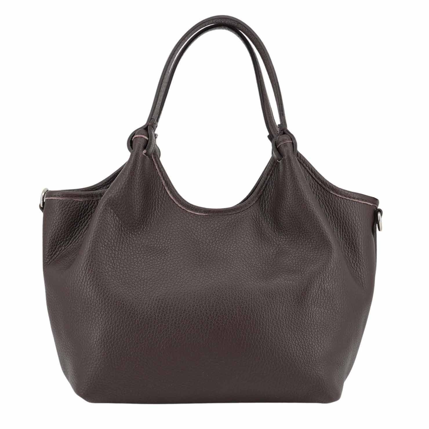 ITALYSHOP24 Shopper Made in Italy Damen Leder Tasche Tote Bag Business Handtasche Freizeit, Schultertasche Crossbody Beuteltasche Henkeltasche Ledertasche Urlaub