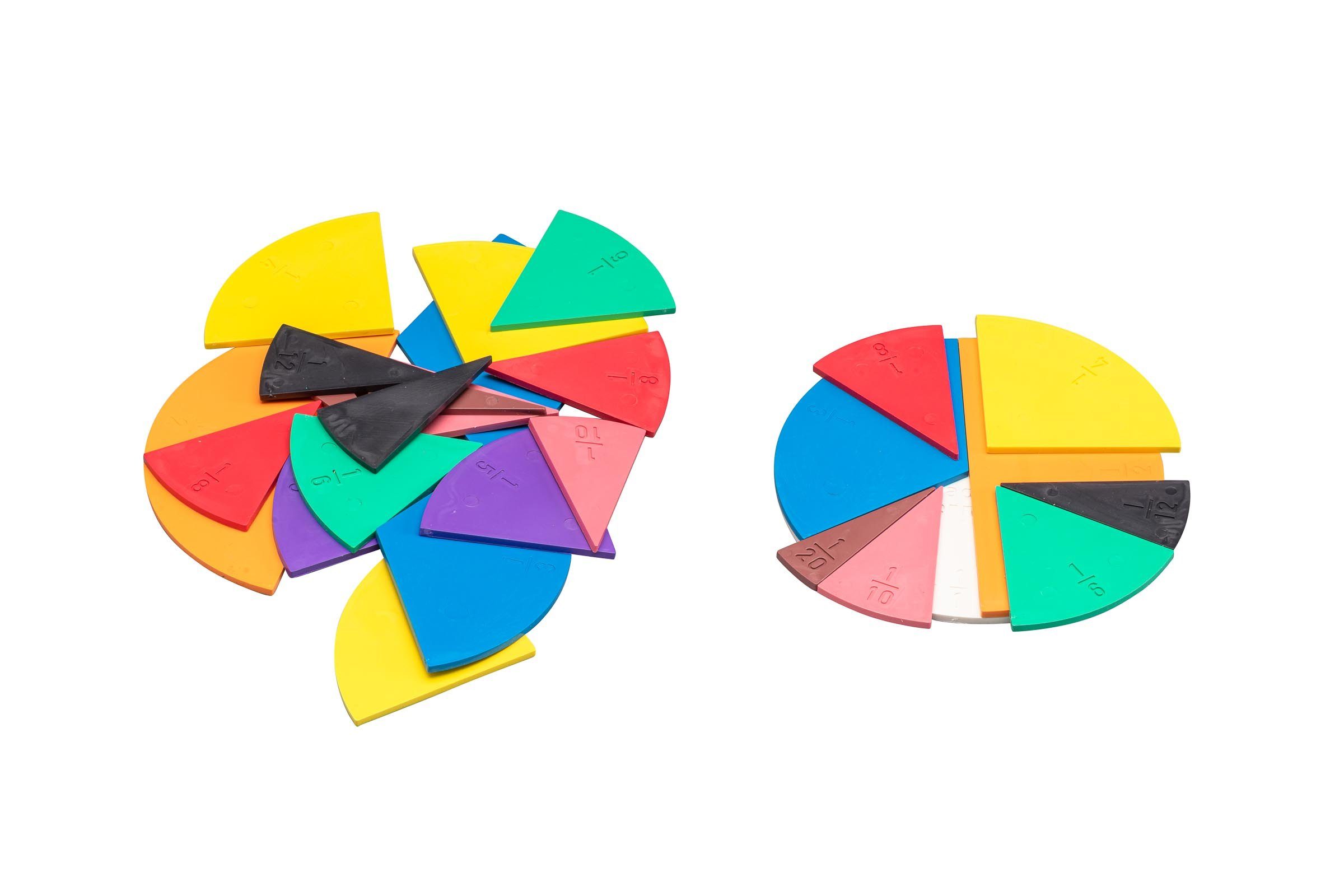 Wissner® aktiv lernen Lernspielzeug Bruchrechenteile rund (22 Teile), Bruchrechnen lernen RE-Plastic® (22-St), RE-Plastic® | Wahrnehmungsspiele